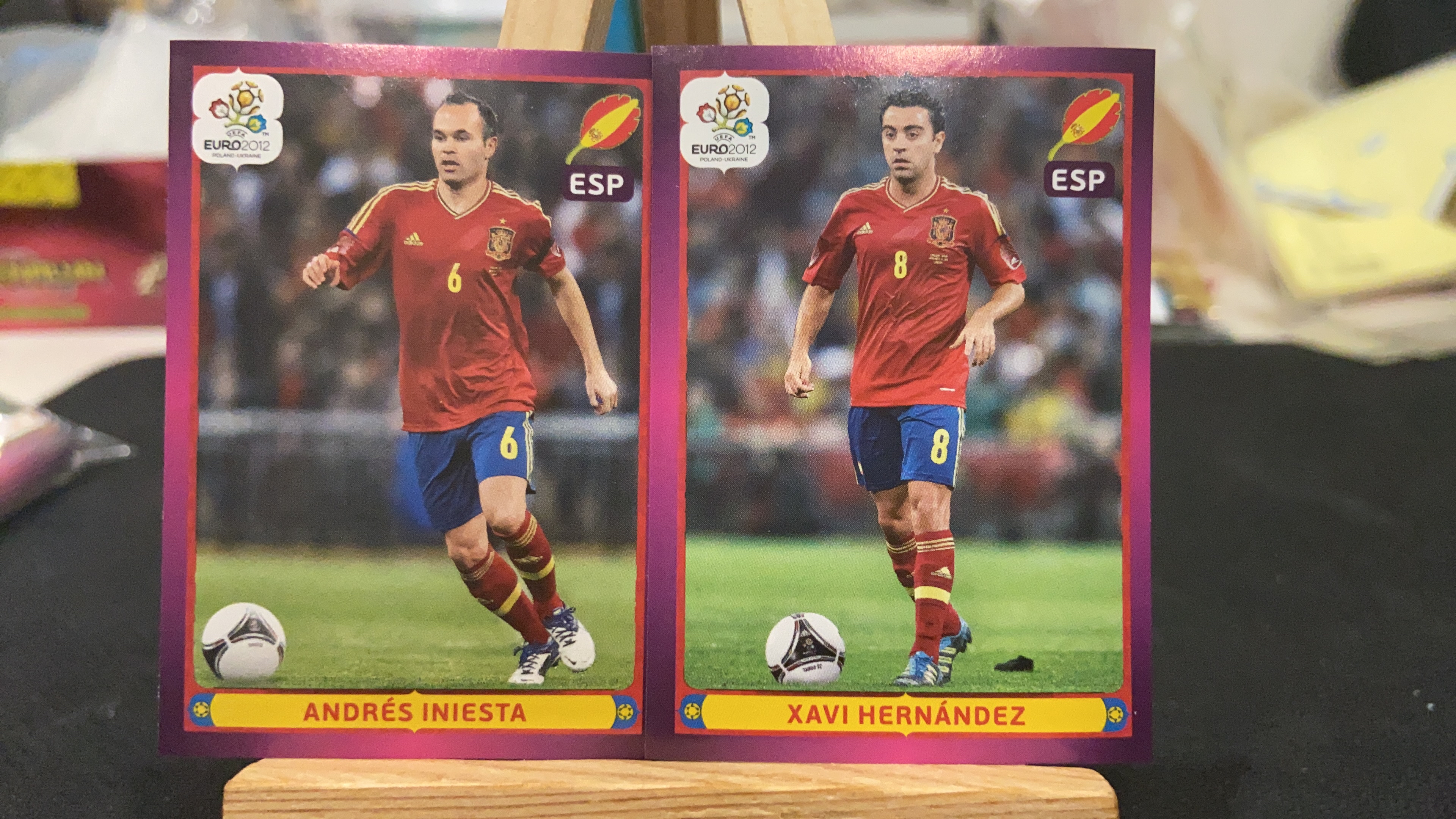 2012 Panini Euro 欧洲杯 贴纸 【不累计】 西班牙 巴萨 伊涅斯塔 哈维 大比例 凑套