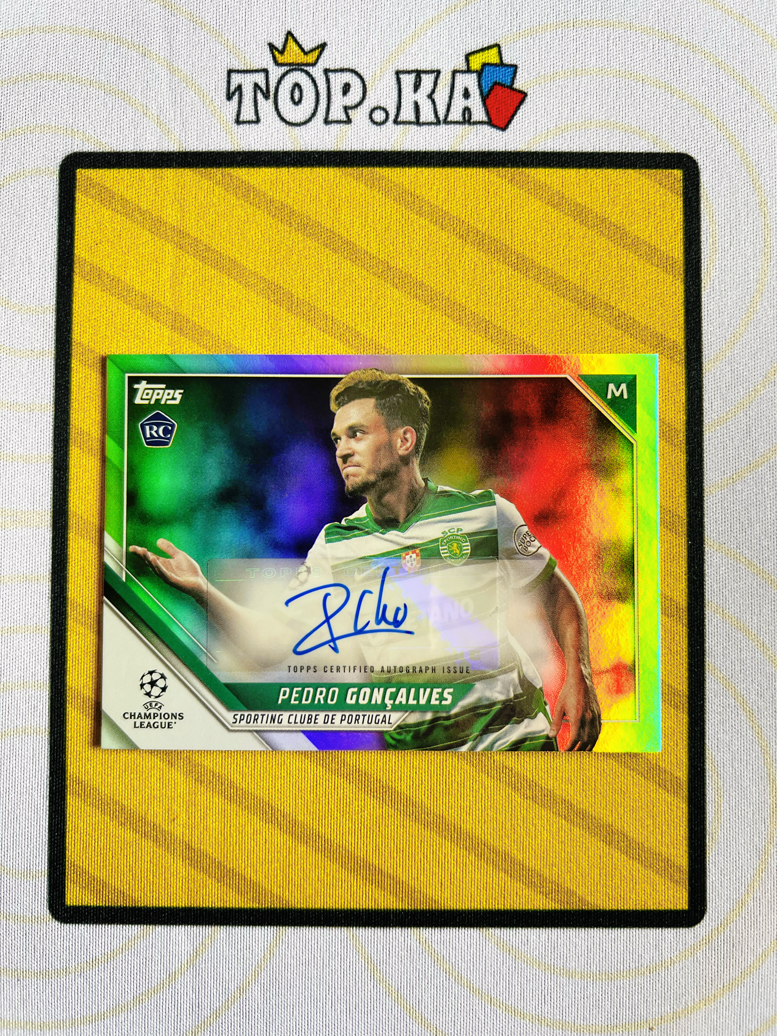 【顶尖卡社】2022 Topps PEDRO GONCALVES RC 欧冠 UCC 葡萄牙体育 佩德罗 贡萨尔维斯 签字 潜力小妖 豪门猎物 超级射手 详情看描述 瑕疵如图【Lawson】