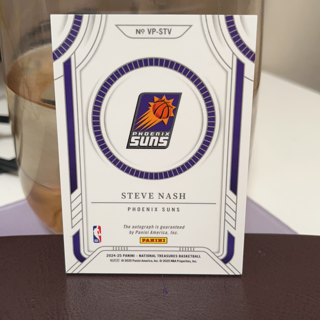 2024-25 Panini National Treasures Steve Nash 史蒂夫 纳什 太阳 国宝 25编 签字 卡签 Viewpoint 视角签 关键得分 卡品如图