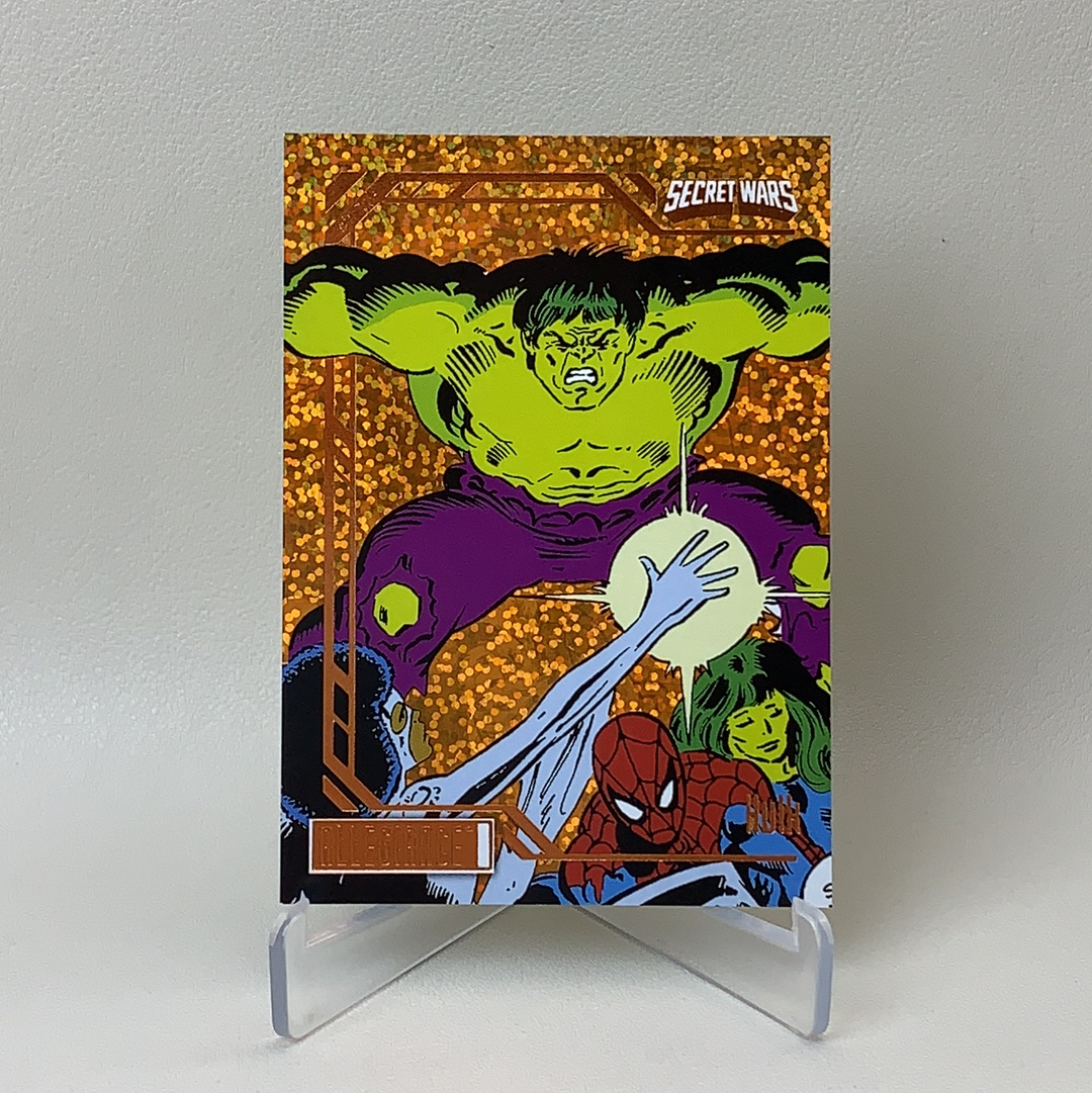 【弈卡代拍】2023 Upper Deck Marvel漫威Secret Wars 秘密战争 大比例 橙波点折 绿巨人 无敌浩克 Hulk 161/199编 品相如图 凑套必备 Mito