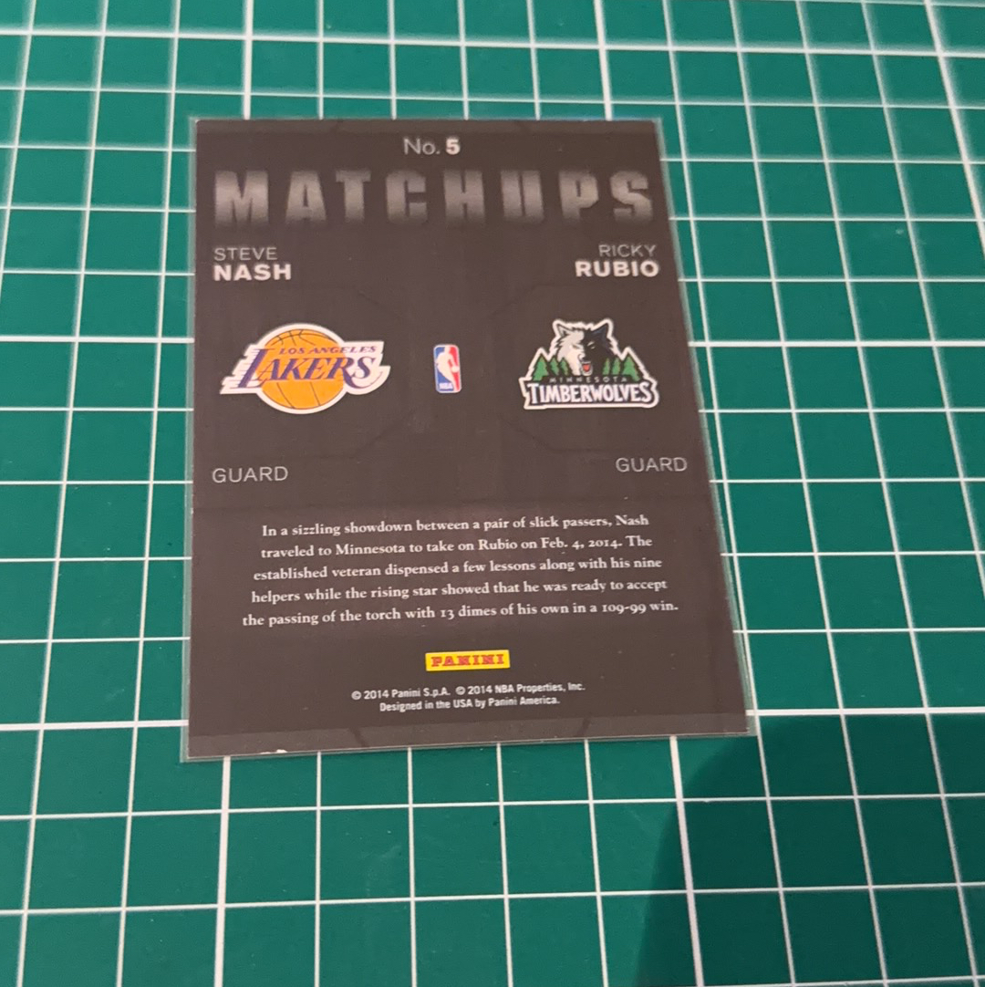 2014-15 Panini Americana Steve Nash S.p.a.史蒂夫纳什 卢比奥 双人特卡 闪卡 特卡 精美选图 十年老卡 绝版卡 稀有大比例