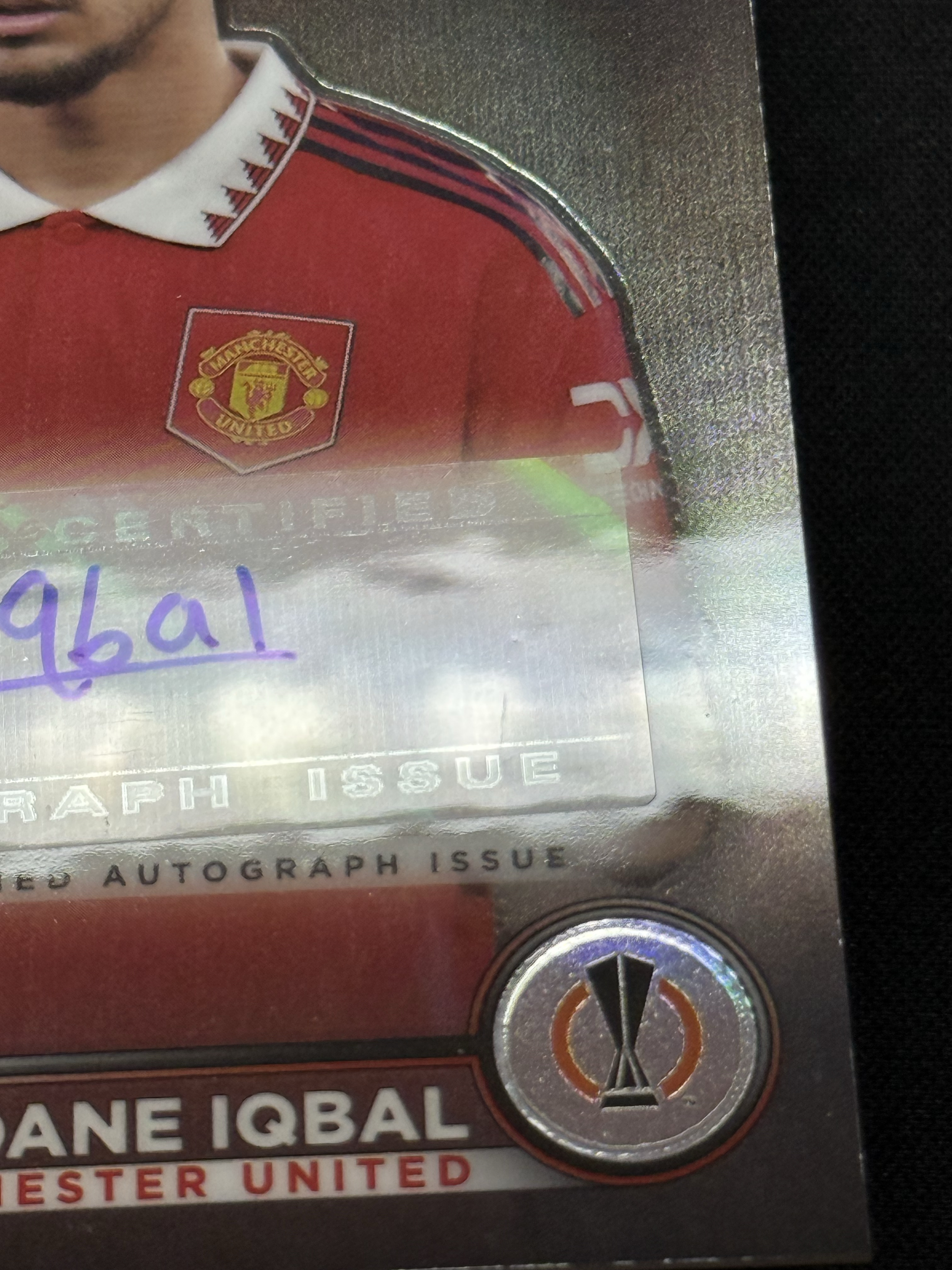 2022-23 Topps Stadium Club Chrome Zidane Iqbal 【小贝代拍】欧冠 竞技场 曼联 齐达内 伊克巴尔 银折 签字 瑕疵如图 拍前看描述 H MFC