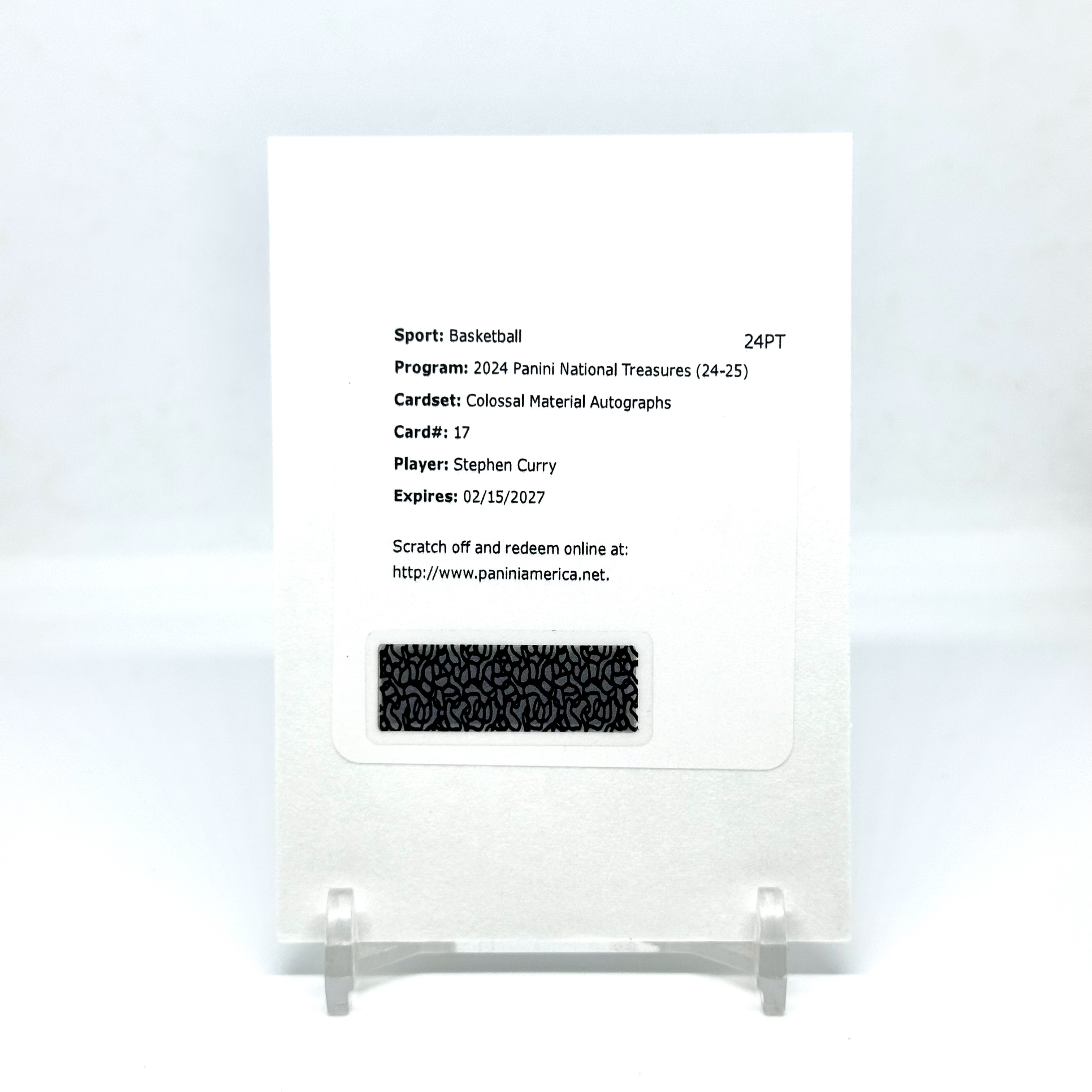 2024 National Treasures Warriors Stephen Curry Colossal Material Auto /25编 大窗球衣物料签字 库里 勇士 国宝【奶酪拍卖】