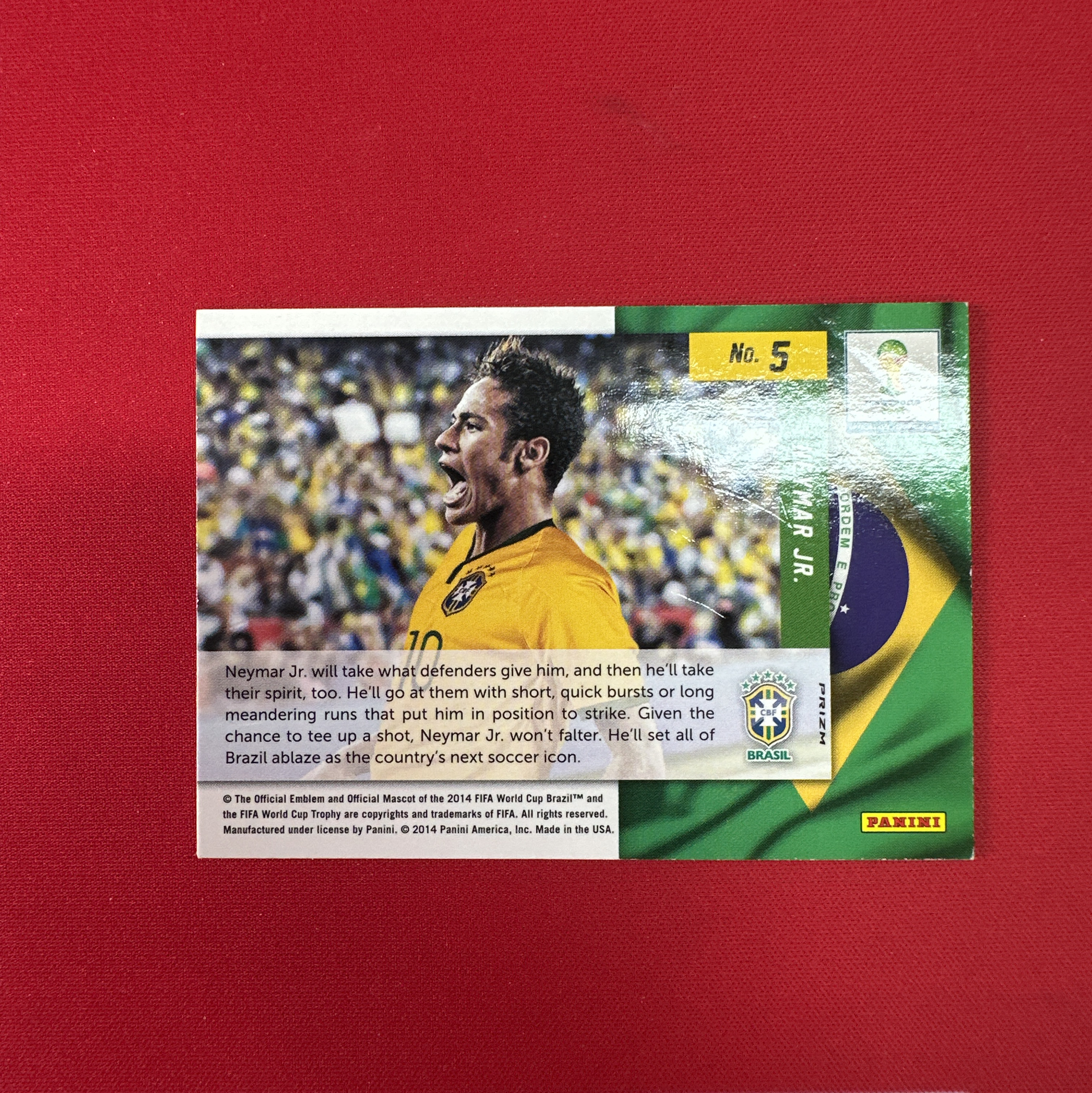 【四喜代拍】2014 Panini Prizm Neymar Jr. PZ 元年 世界杯 巴西 内马尔 内少 Net Finders 射手特卡 银折 折射 卡品如图(archer)
