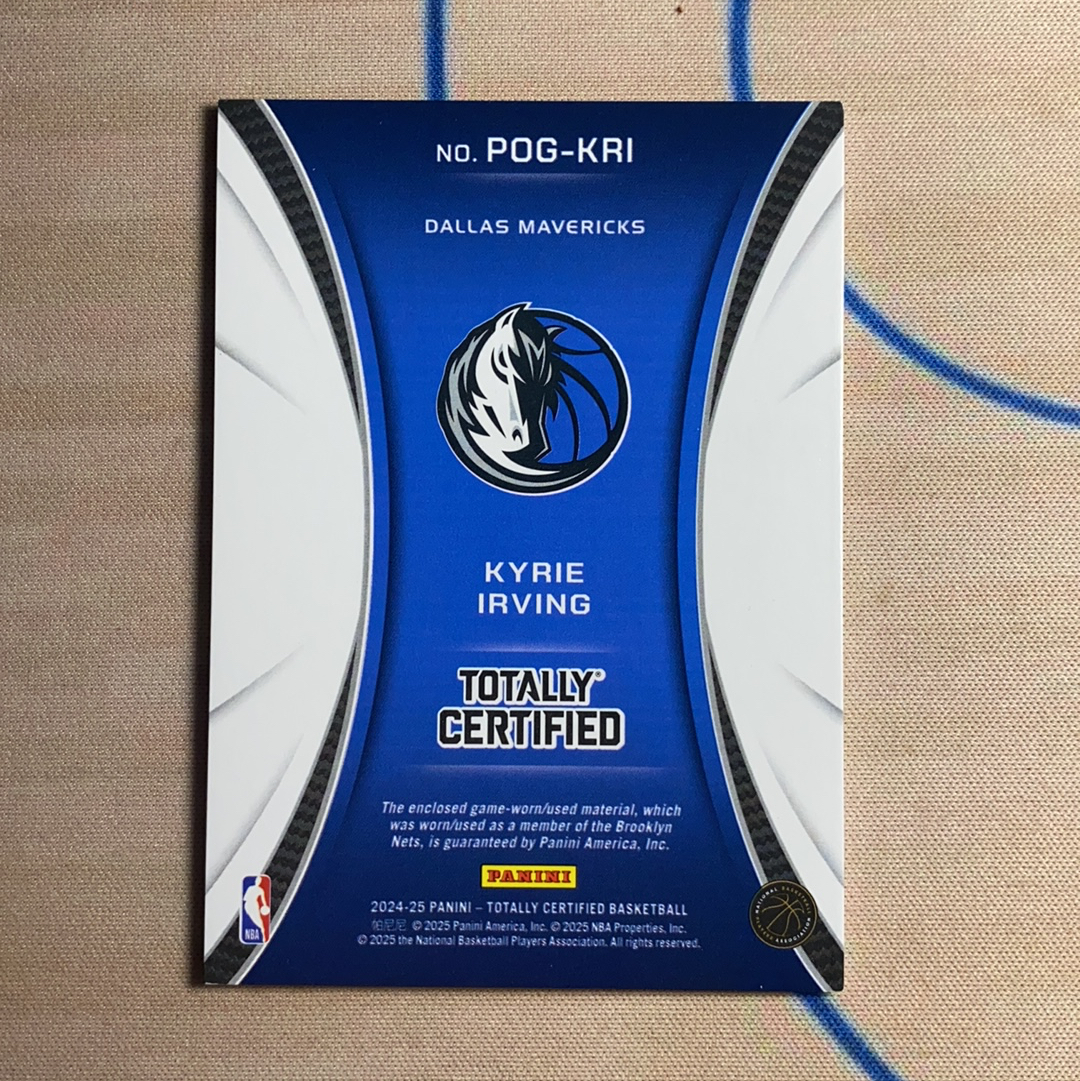 2024-25 Panini Totally Certified Kyrie Irving 卫生巾 银折 亲穿落场球衣切割 物料 凯里欧文 独行侠 欧神仙 卡品如图 凑套必备