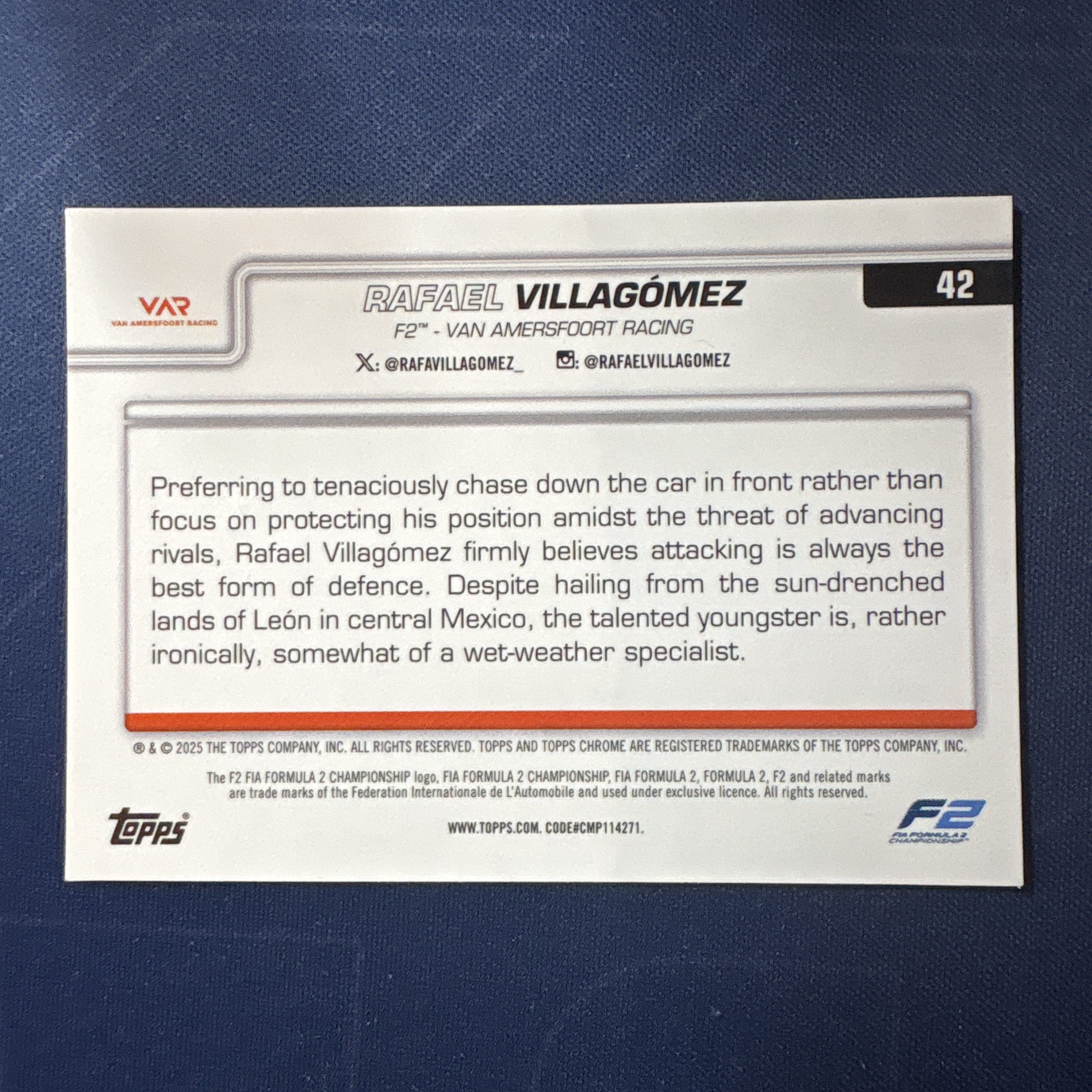 2025 Topps Chrome Rafael Villagomez 【爆爆代卖】F1 75周年 拉斐尔 维拉戈麦滋 55/250编 粉折 粉格子折 棋盘折 F2 正定妆照 专收必备 卡品如图#冷哥