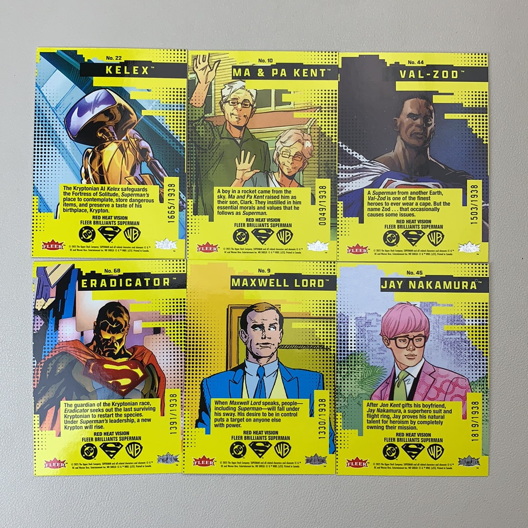 【弈卡代拍】2025 Upper Deck 漫威 fleer DC Superman DC超人系列 超人特卡 红折 折射 闪卡 6张 打包 1938编 品相如图 凑套必备 Mito
