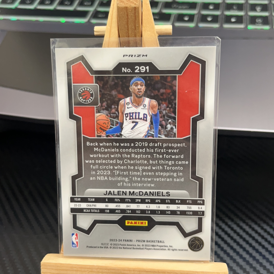 2023-24 Panini Prizm Jalen McDaniels 麦克丹尼尔斯 猛龙 银折 折射 prizm系列 pz 卡品如图 凑图必备 值得收藏!免费代卖!