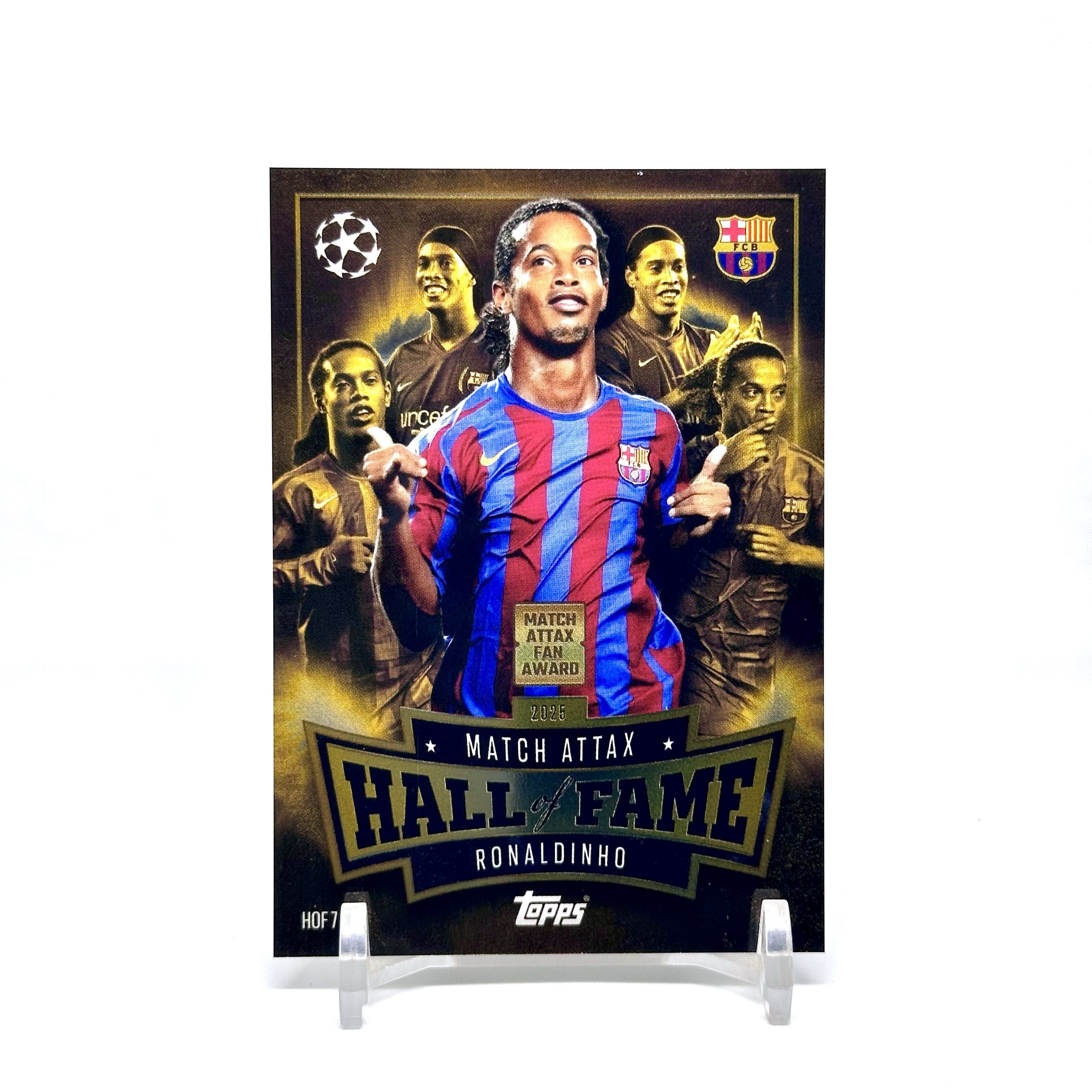 2526 Topps Barcelona Ronaldinho Hall of Fame Brand-New Rare Chrome 名人堂特卡 罗纳尔迪尼奥 巴塞罗那 巴萨 游戏版【奶酪】