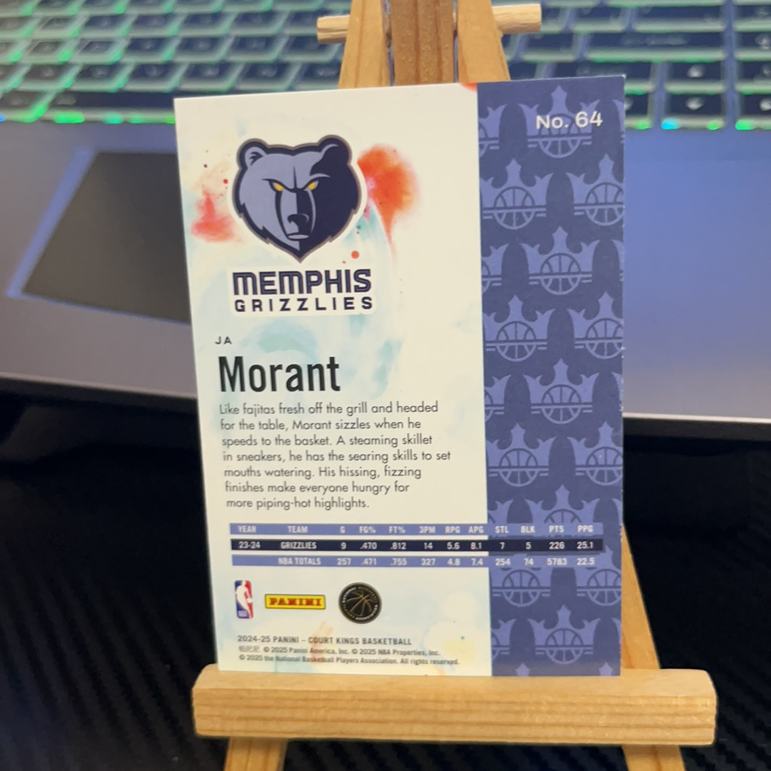 2024-25 Panini Court Kings Ja Morant 贾 莫兰特 灰熊 油画系列 卡品如图 凑图必备 值得收藏!免费代卖!