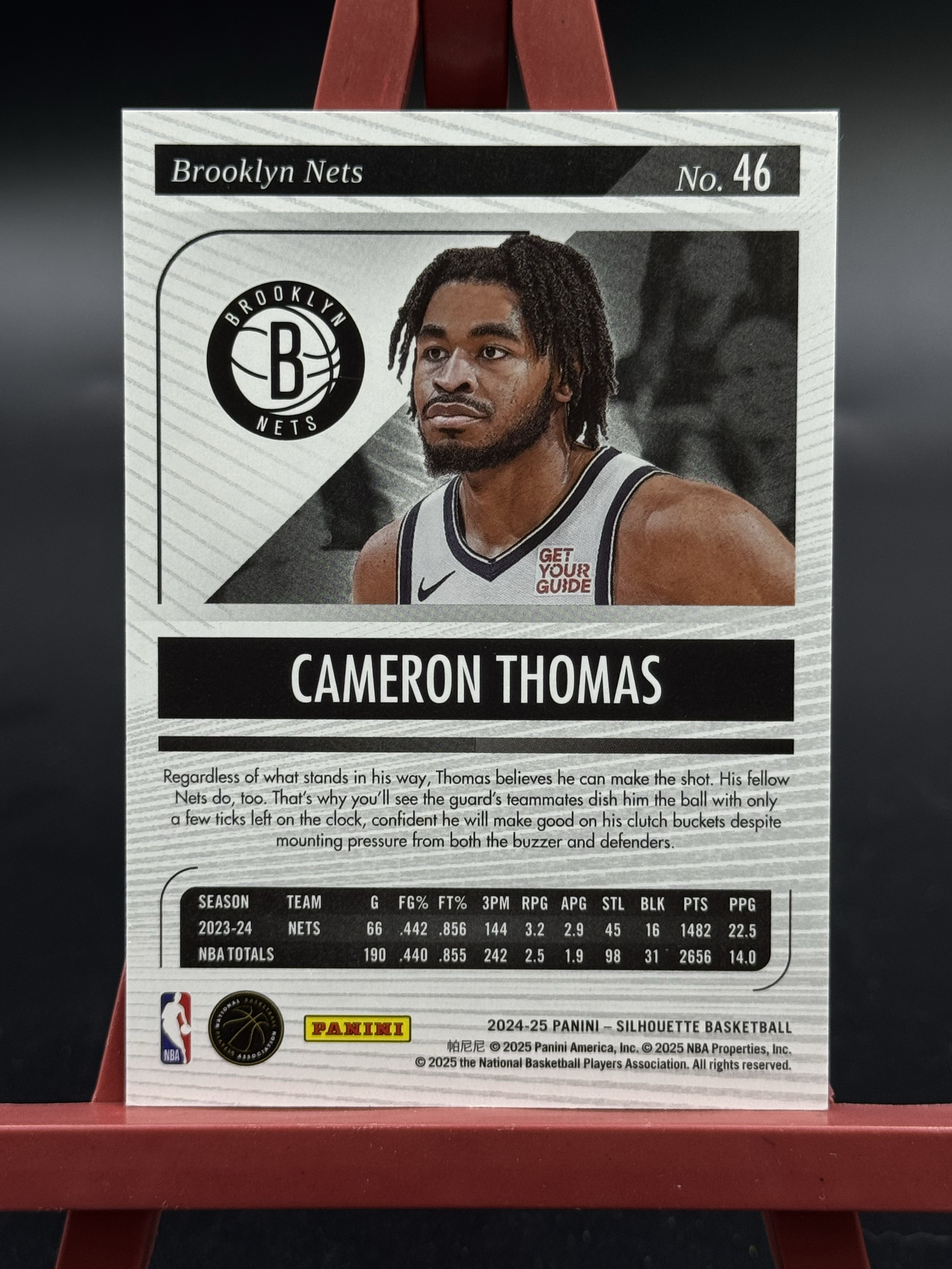 2024-25 Panini Silhouette Cameron Thomas 剪影 篮网 卡梅伦 托马斯 39/75编 红平行 【优质球星折射专场】Hzo4