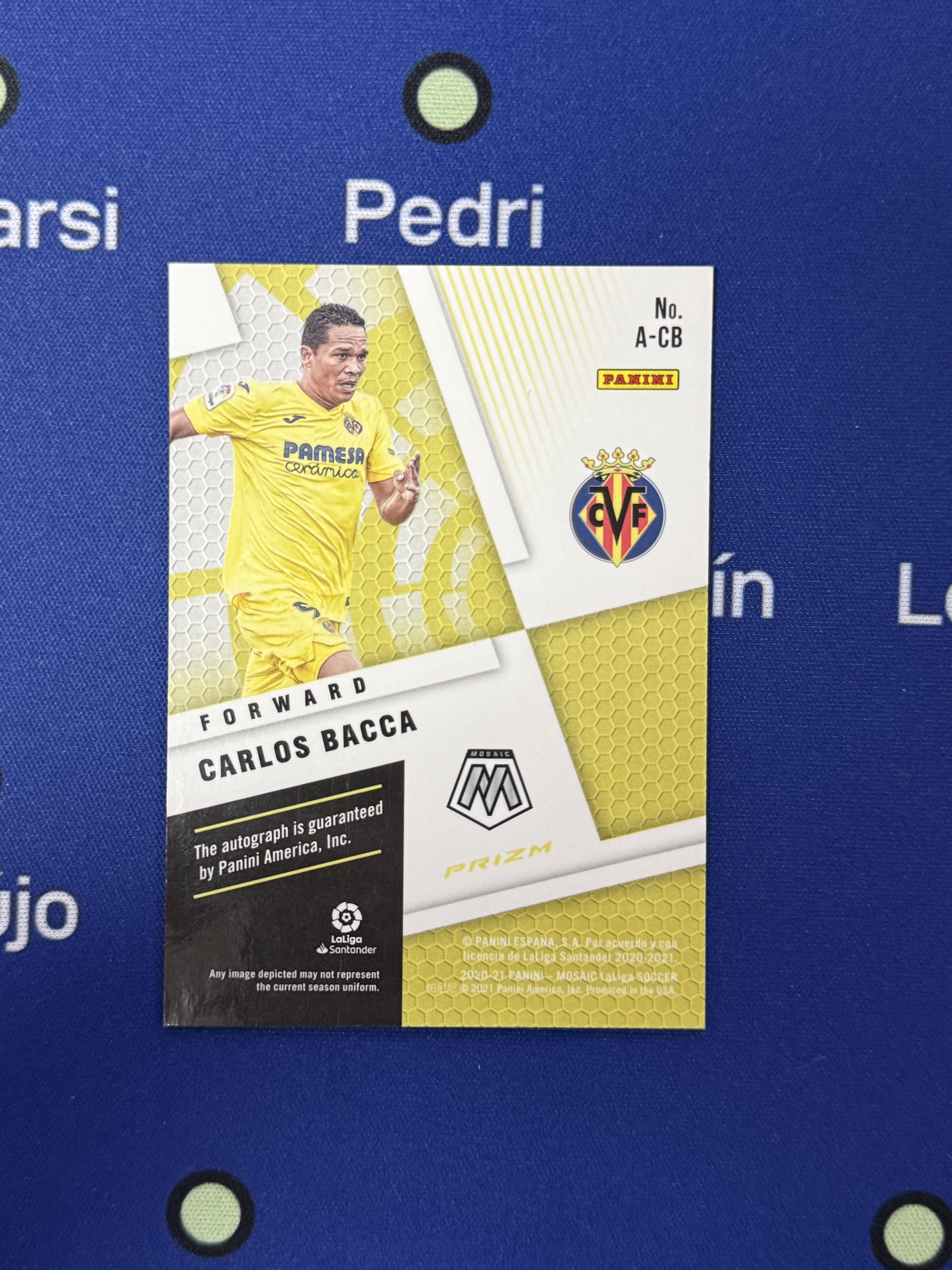 2020-21 Panini Mosaic La Liga Carlos Bacca 西甲 马赛克 AC米兰 哥伦比亚 比利亚雷亚尔 卡洛斯 巴卡 金折 签字 好签 卡品如图 收藏必备