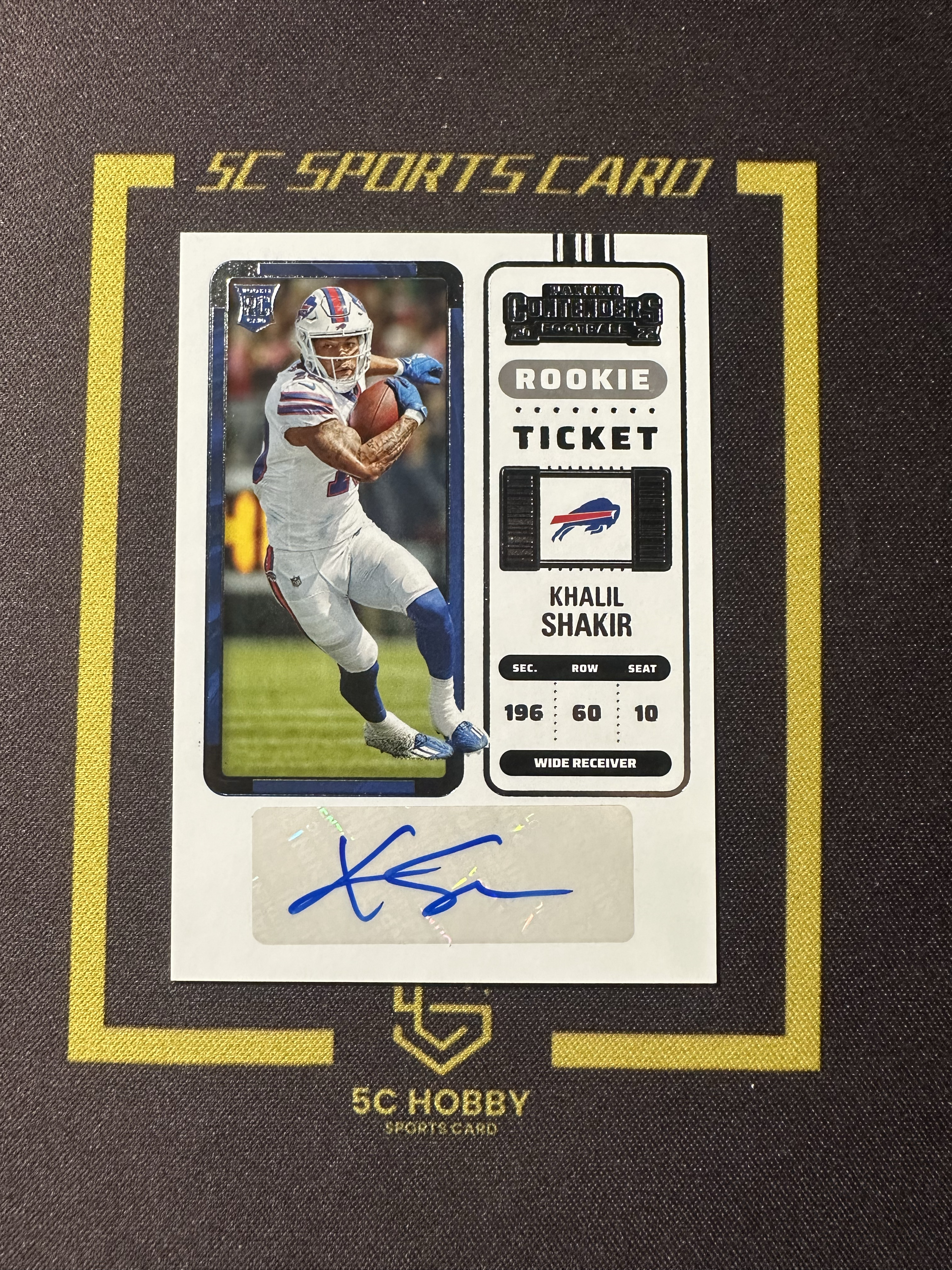 【主演出卡】2022 panini 橄榄球 contenders 球票系列 比尔 Khalil Shakir 新秀 球票 签字 卡品如图