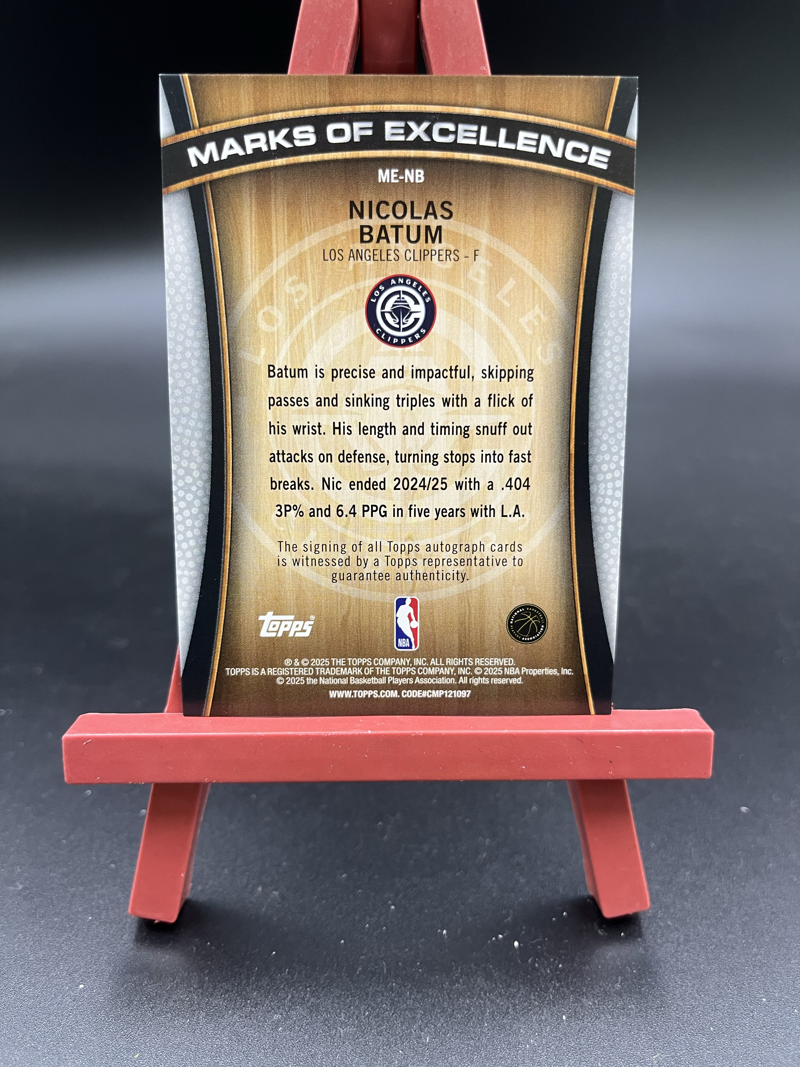 2025 Topps Flagship Nicolas Batum 尼古拉斯 巴图姆 快船 签字 卓越签 折射 卡品如图【优质签字专场】04WZ