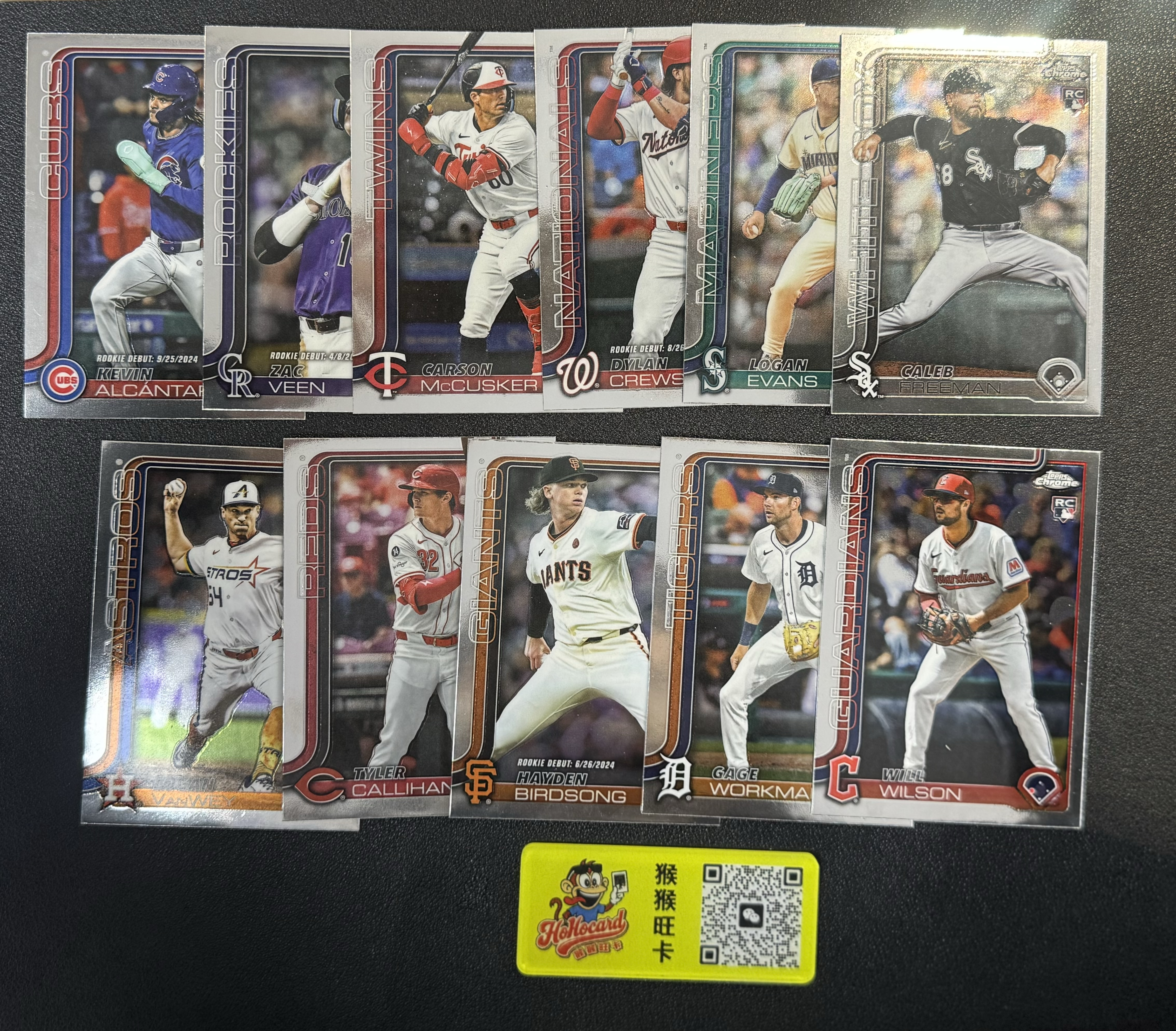 2025 Topps Chrome Will Wilson RC 【猴猴旺卡】凯文阿尔坎塔拉 扎克维恩 迪伦克鲁斯 泰勒卡利汉 等 新秀 打包共11张 棒球 卡品如图 接代拍 13a 【猴】