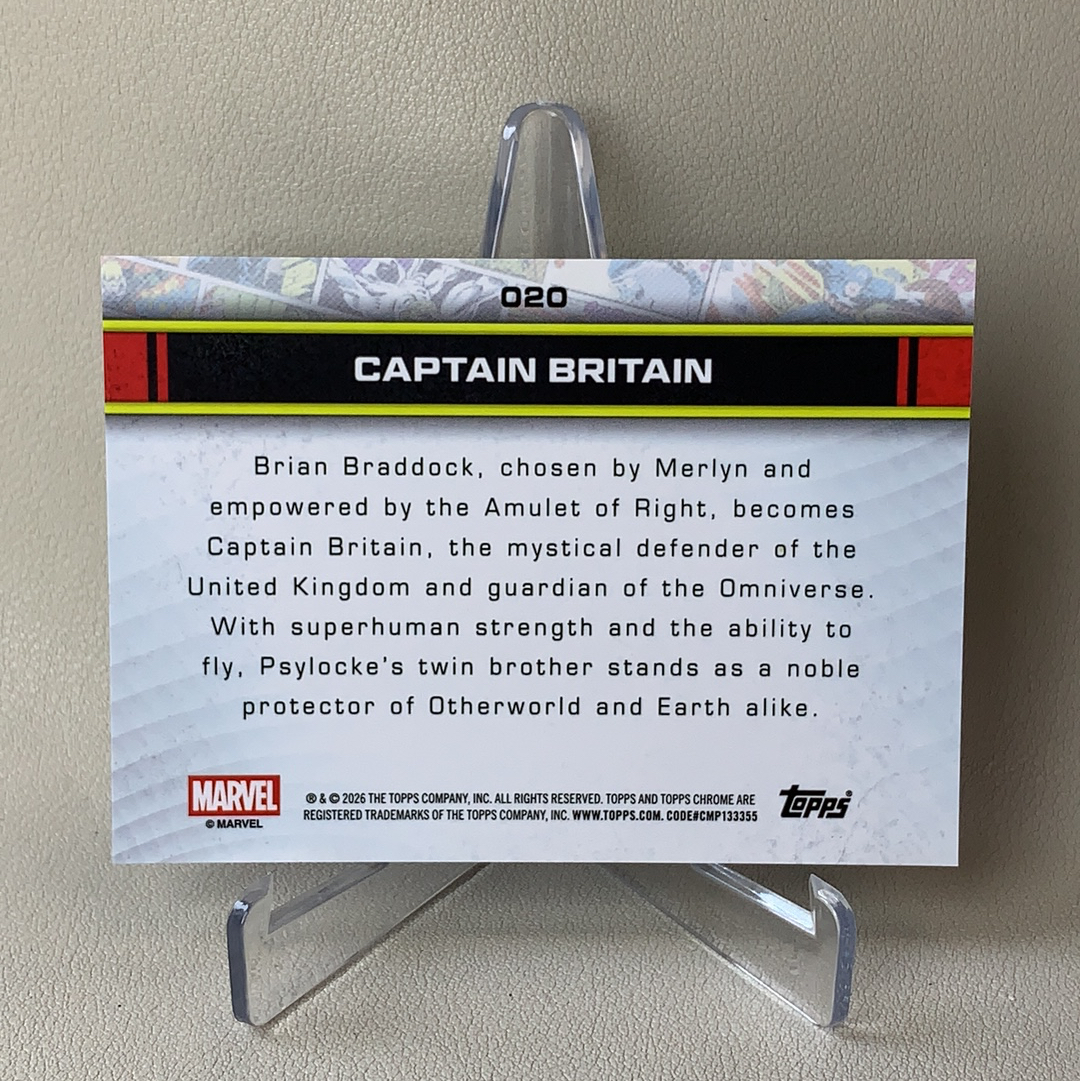 2026 Topps Marvel (MCU) Comics Chrome 漫威TC Captain Britain 英国队长 362/399编 蜘蛛网折 折射 品相如图 凑套必备 佑哥