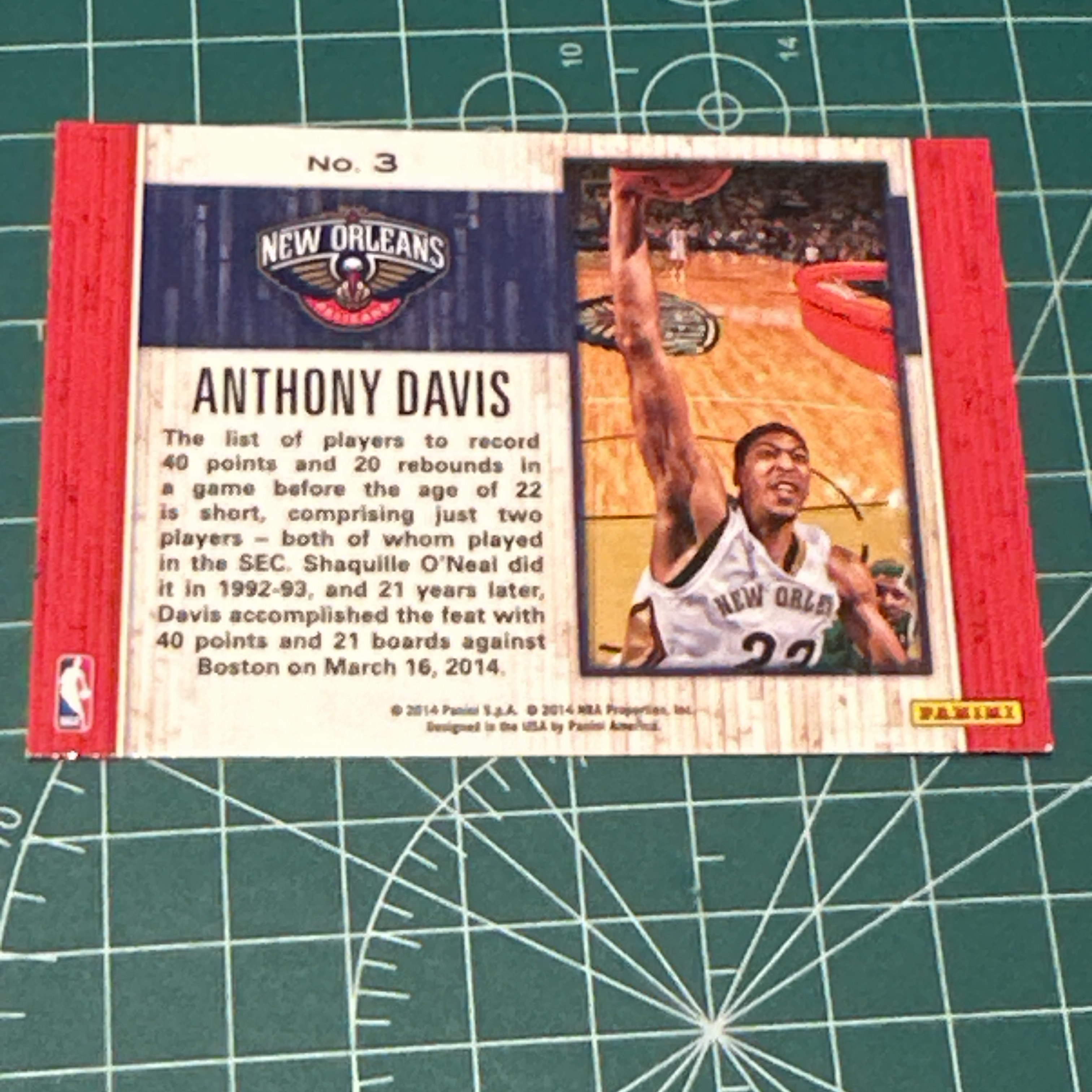 2014-15 Panini S.p.A Anthony Davis 中雅图/中亚图 安东尼戴维斯 浓眉哥 横版特卡 数据 伟大时刻 闪卡 老卡 绝版卡 稀有大比例