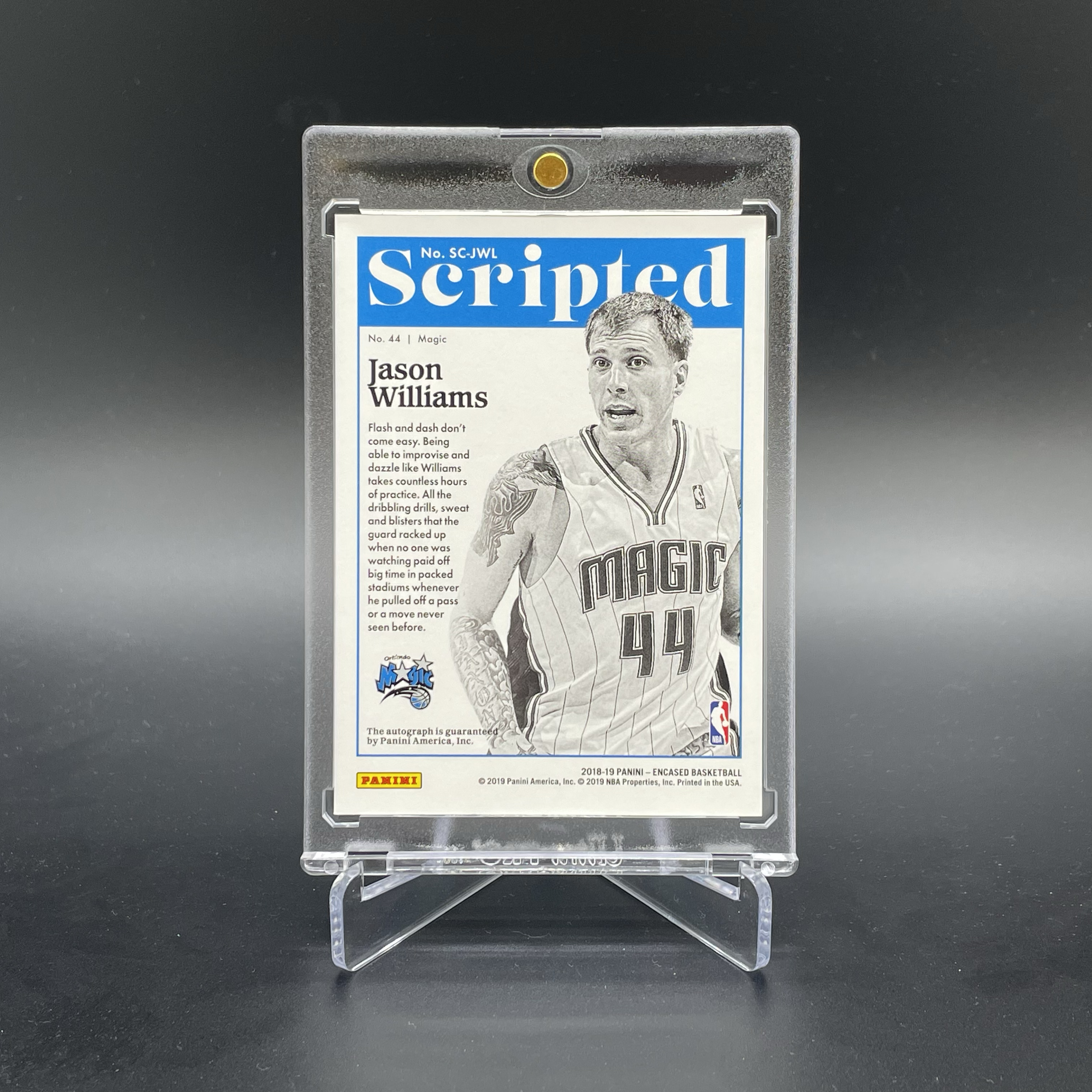 2018-19 Panini Encased Jason Williams 云端 魔术 杰森 威廉姆斯 87/99编 签字 卡签 白巧克力 Scripted 超人气控卫 品墨如图 不累计 Ash