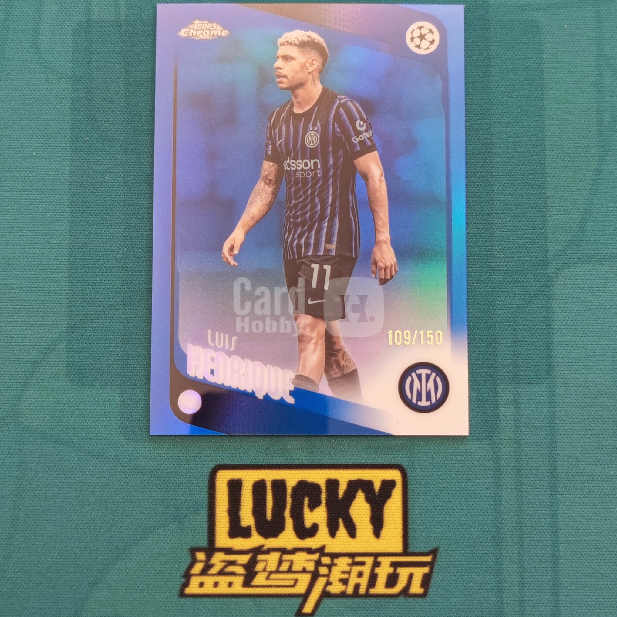 2025-26 Topps Chrome Luis Henrique 【盗梦潮玩】欧战 正系列 路易斯·恩里克 109/150编 正蓝折 巴西 国际米兰 国米-胡总