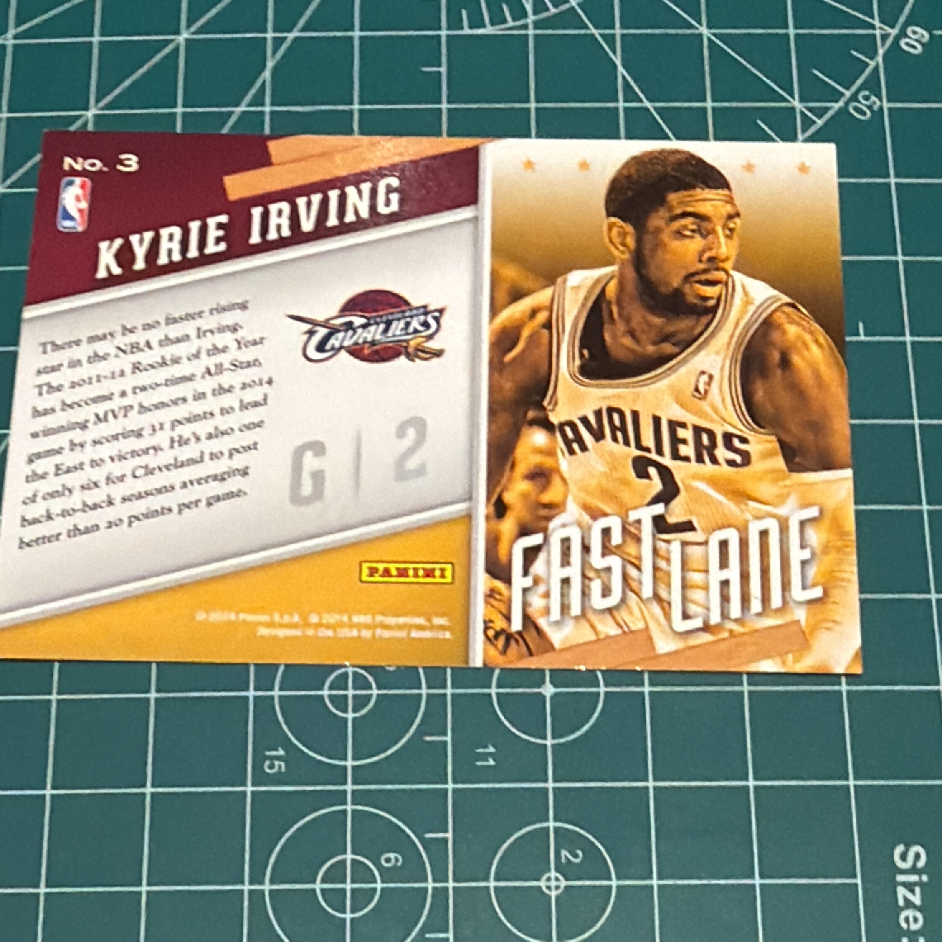 2014-15 Panini S.p.A Kyrie Irving 中雅图/中亚图 凯里欧文 横版特卡 快车道 Fast lane 老卡 绝版卡 稀有大比例 边瑕 水痕