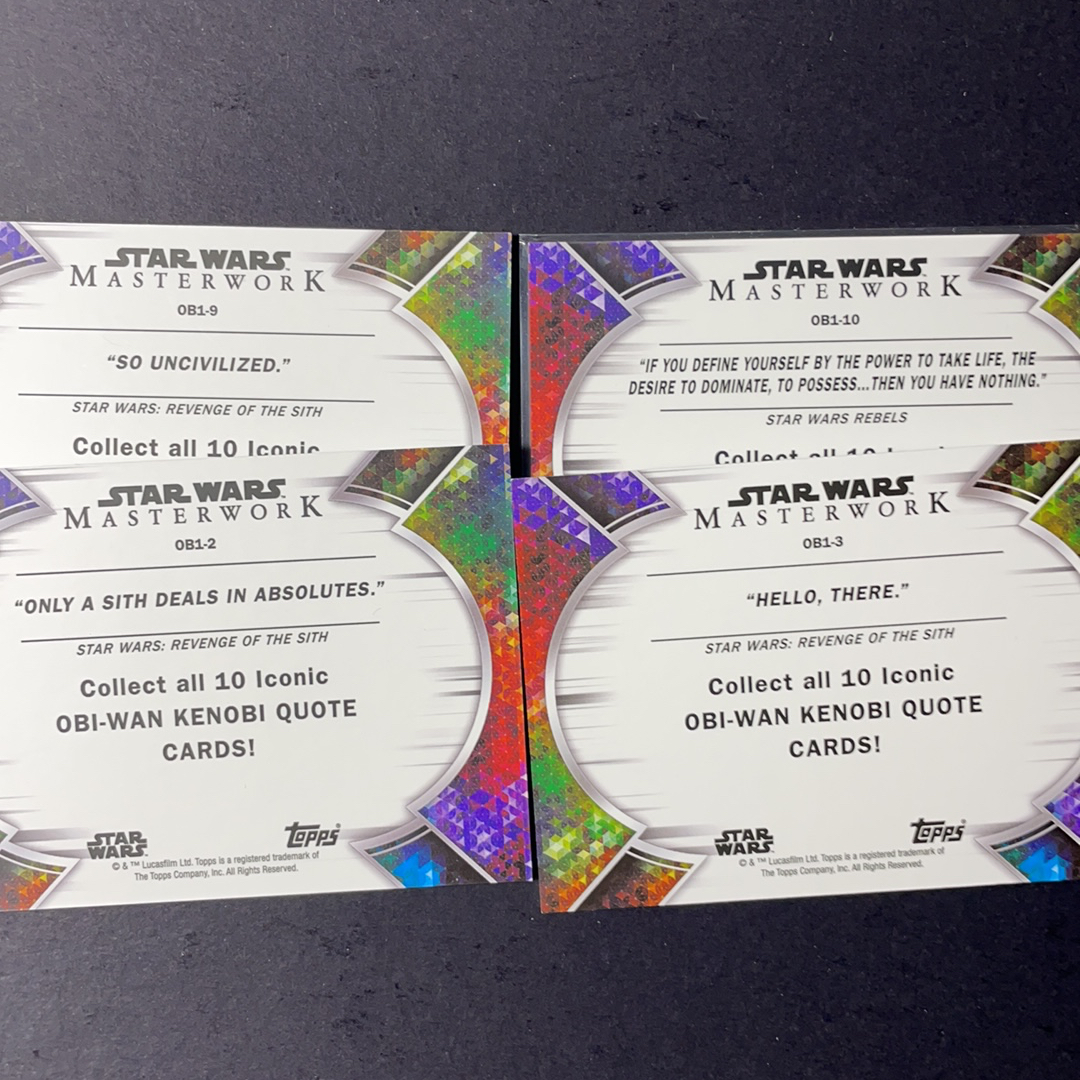 2025 Topps Star Wars 星球大战 欧比旺 格里弗斯将军 欧比旺经典台词特卡4张打包序号见图2 2022 Topps 星战影视Masterwork大师盒系列