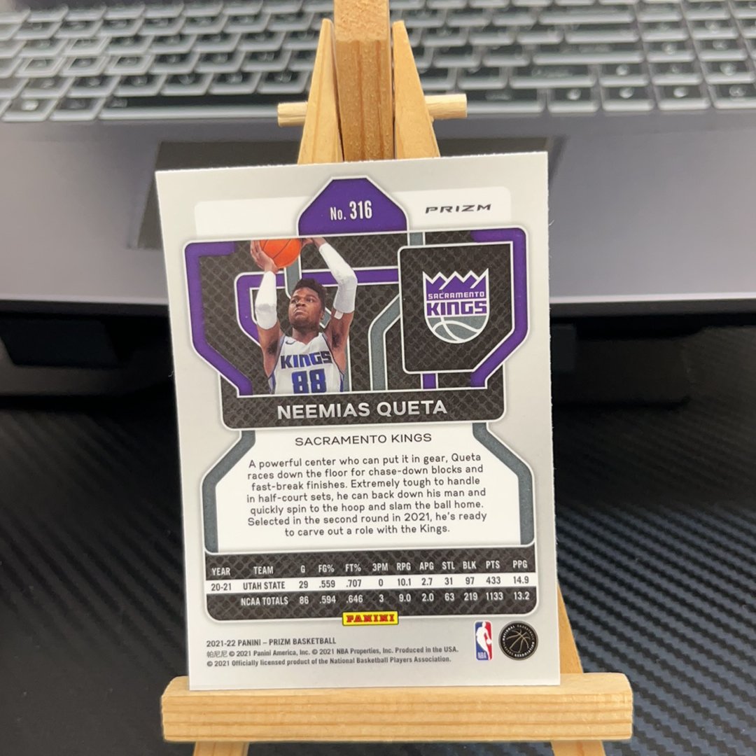 2021-22 Panini Prizm Neemias Queta RC 内米亚斯 凯塔 国王 银折 折射 prizm系列 pz 卡品如图 凑图必备 免费代卖!