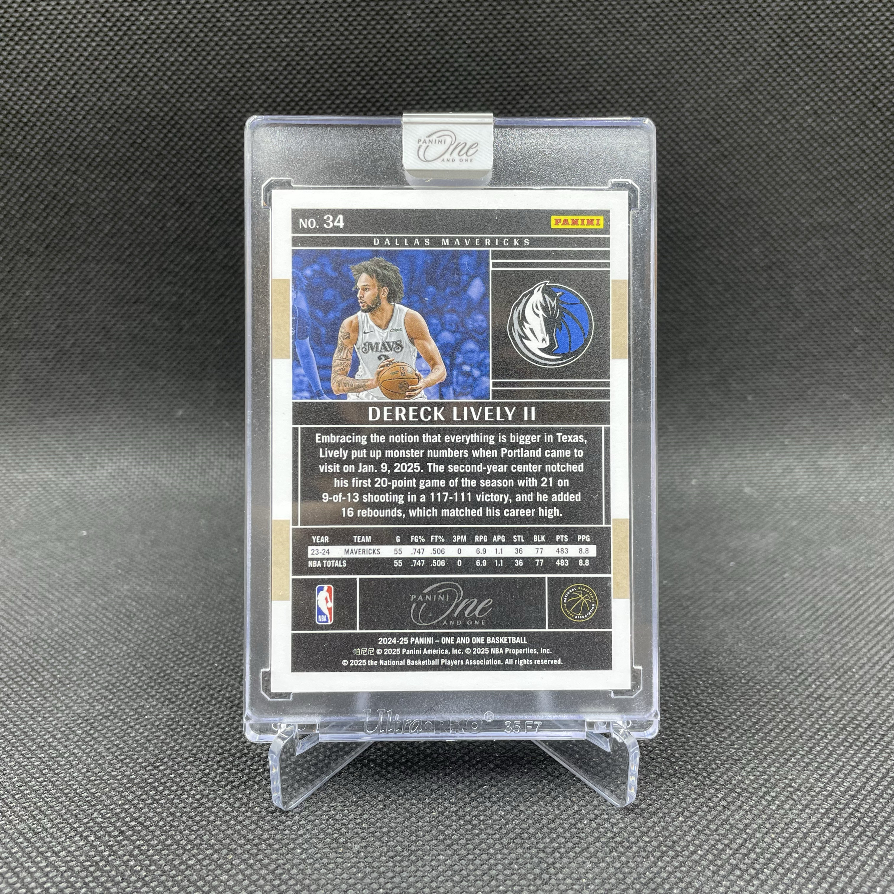 2024-25 Panini One and One Dereck Lively II 【无界代卖】独行侠 德里克 莱弗利 莱夫利 23/75编 Base 银折 原封砖 内线支柱 品如图 不累计 He