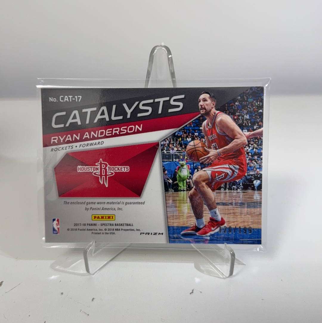 2017-18 Panini Spectra Ryan Anderson 火箭 莱恩 安德森 亲穿 球衣 物料 脉冲折 折射 带编 /199编 特卡 光谱 卡品如图 值得收藏!!【免费代卖】