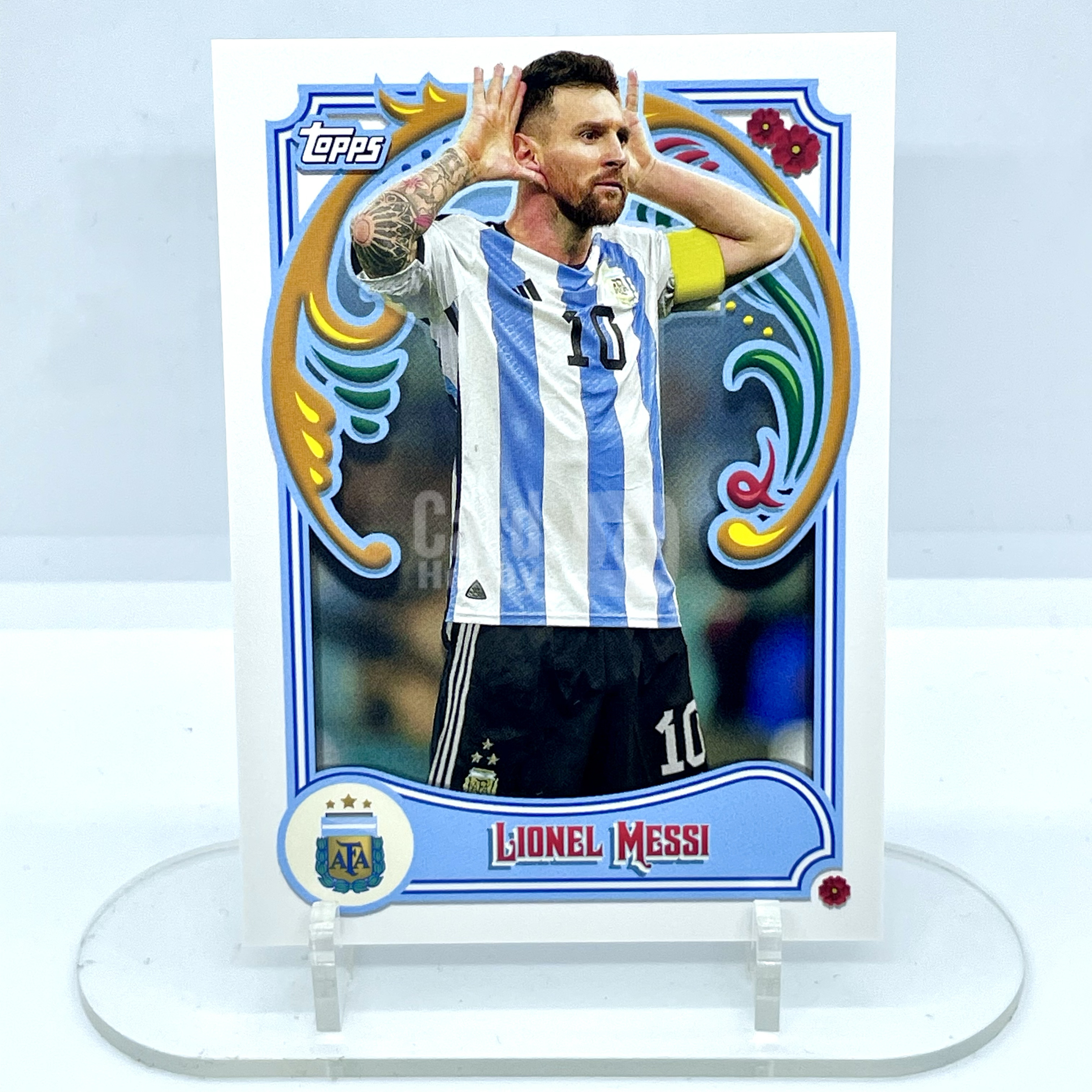 2023 Topps Fileteado Argentina Lionel Messi Base 基础卡 不保卡品 梅西 阿根廷 菲勒特 队盒 世界杯进球选图 巴萨 巴塞罗那【芥末-阿玮】