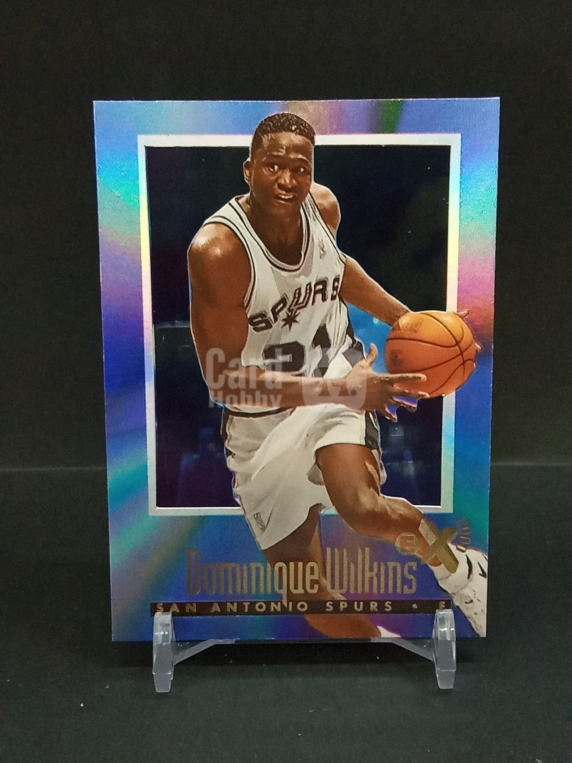 【DC拍卖】9.29小科比 `1996-97 Skybox E-X2000 #66 Dominique Wilkins 多米尼克威尔金斯 马刺 蓝彩渐变胶片折射老球星卡`