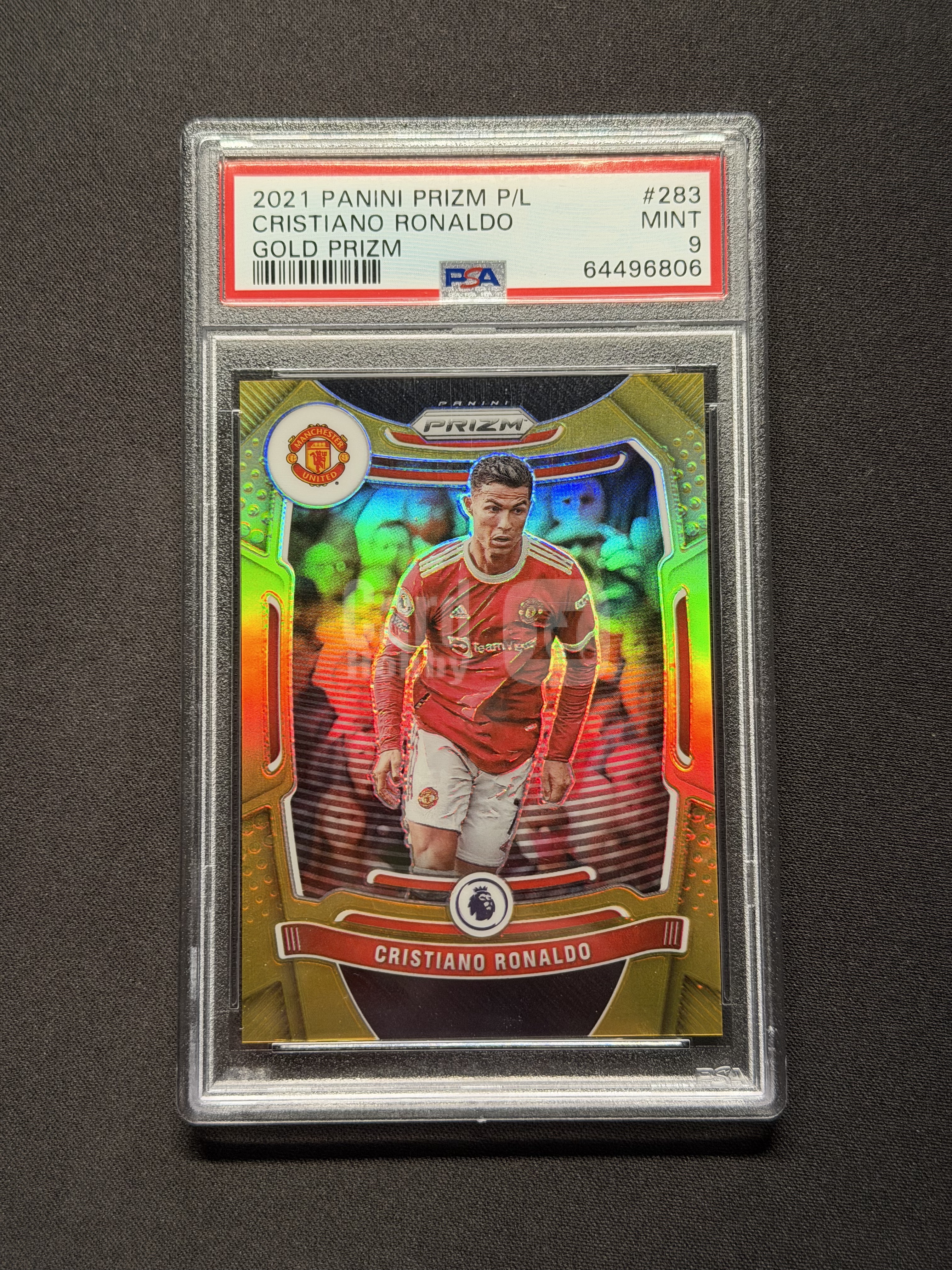 【黑汤圆】2021 PANINI 帕尼尼 PRIZM 英超PZ 赛时卡 金折 正金 GOLD 9/10编 PSA9 C罗 RONALDO 曼联 葡萄牙 皇马 皇家马德里 尤文图斯