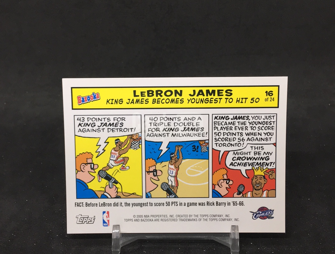 【DC拍卖】4.25 2005-06 Topps Bazooka 詹姆斯 骑士 漫画记录年轻 50 分先生特卡