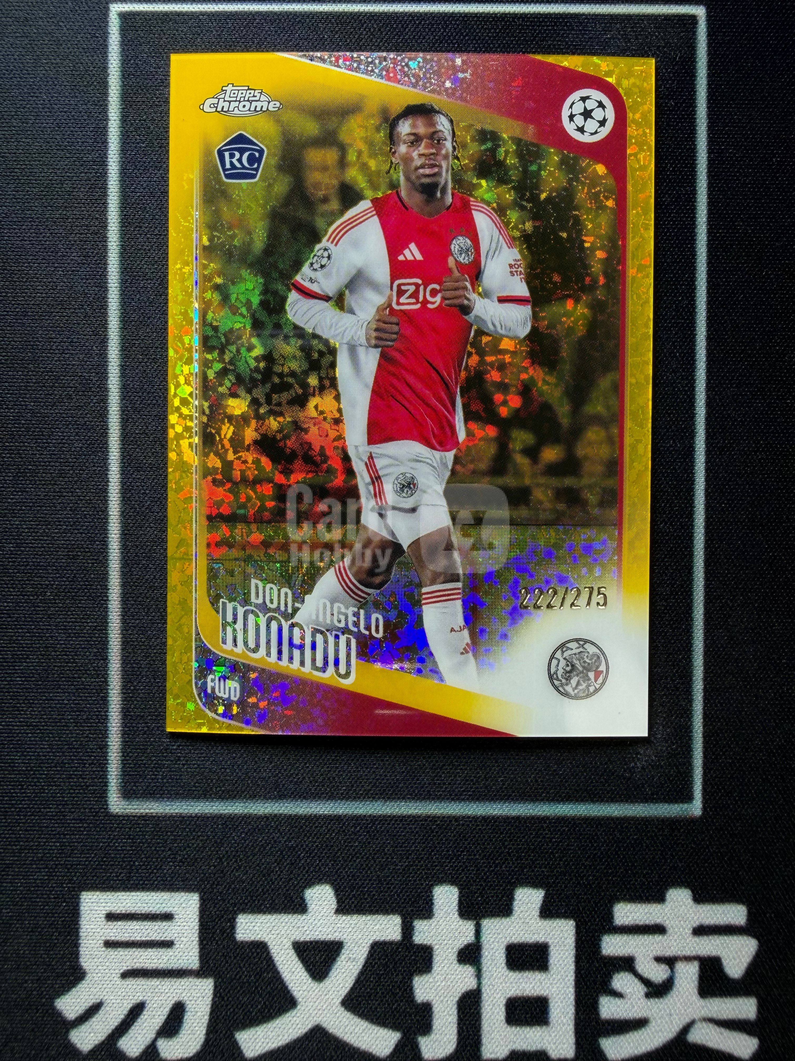 【易文拍卖 超级回款】2025-26 Topps Chrome 欧战欧冠TC DON ANGELO KONADU 安杰洛 科纳杜 阿贾克斯 RC新秀 222/275编 黄碎点折 卡品如图#不二安