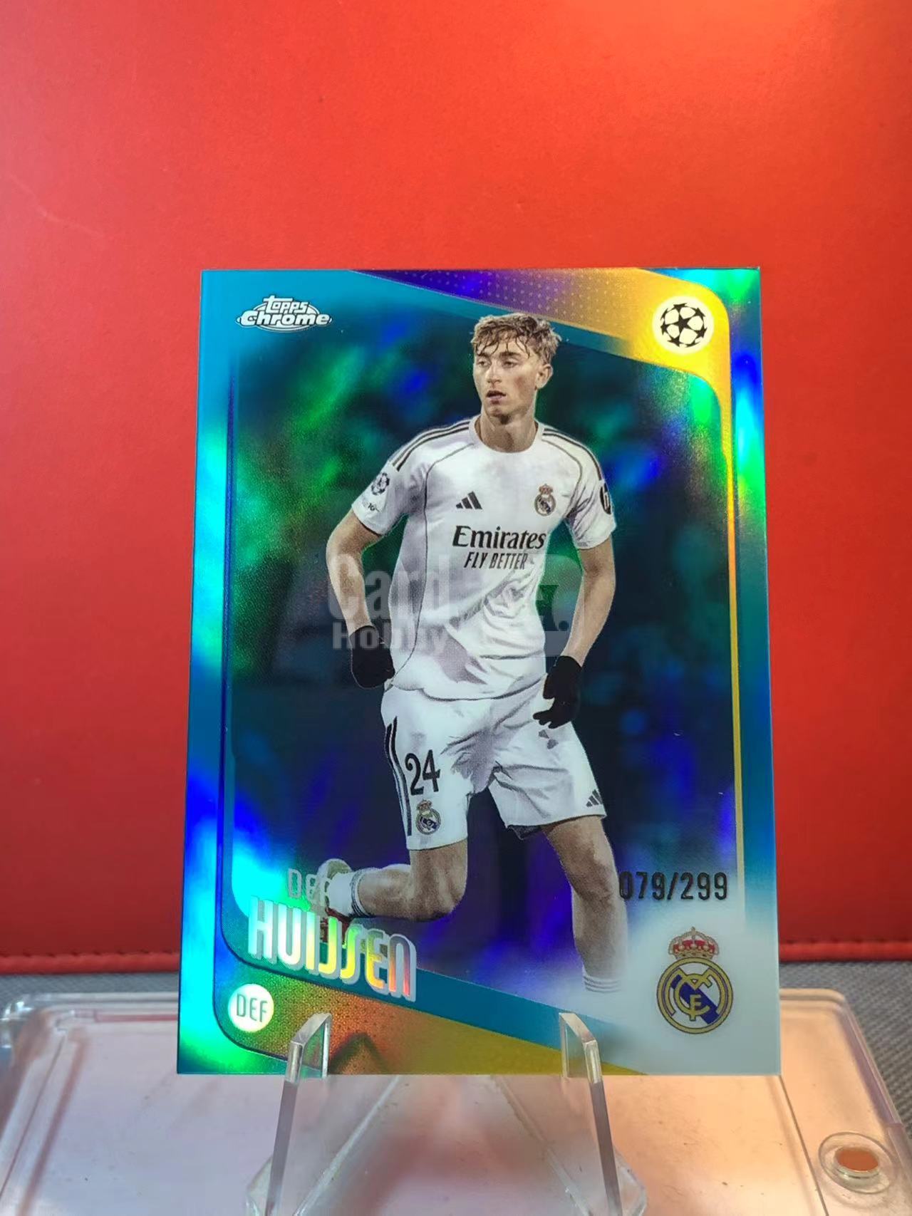 (詹叔代拍)2026 topps chrome dean huijsen 欧冠 皇马 迪恩 胡伊森 青熔岩折 折射 079/299编 卡品如图 顺丰寄付 泰山