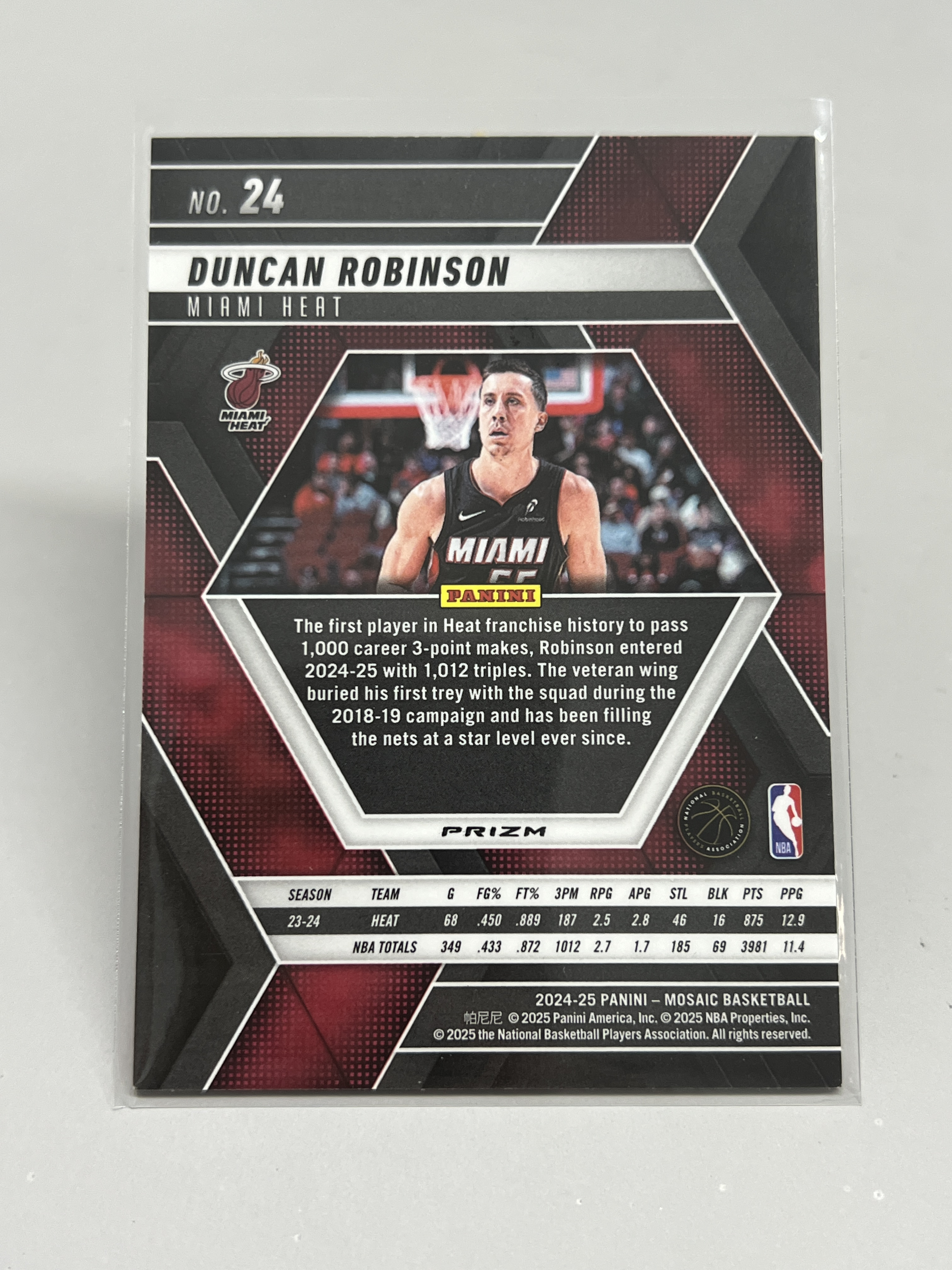 2024-25 Panini Mosaic Duncan Robinson【挂机拍卖】帕尼尼 马赛克 罗宾逊 热火 银泡泡折 折射 #24 收藏 凑套 卡品如图