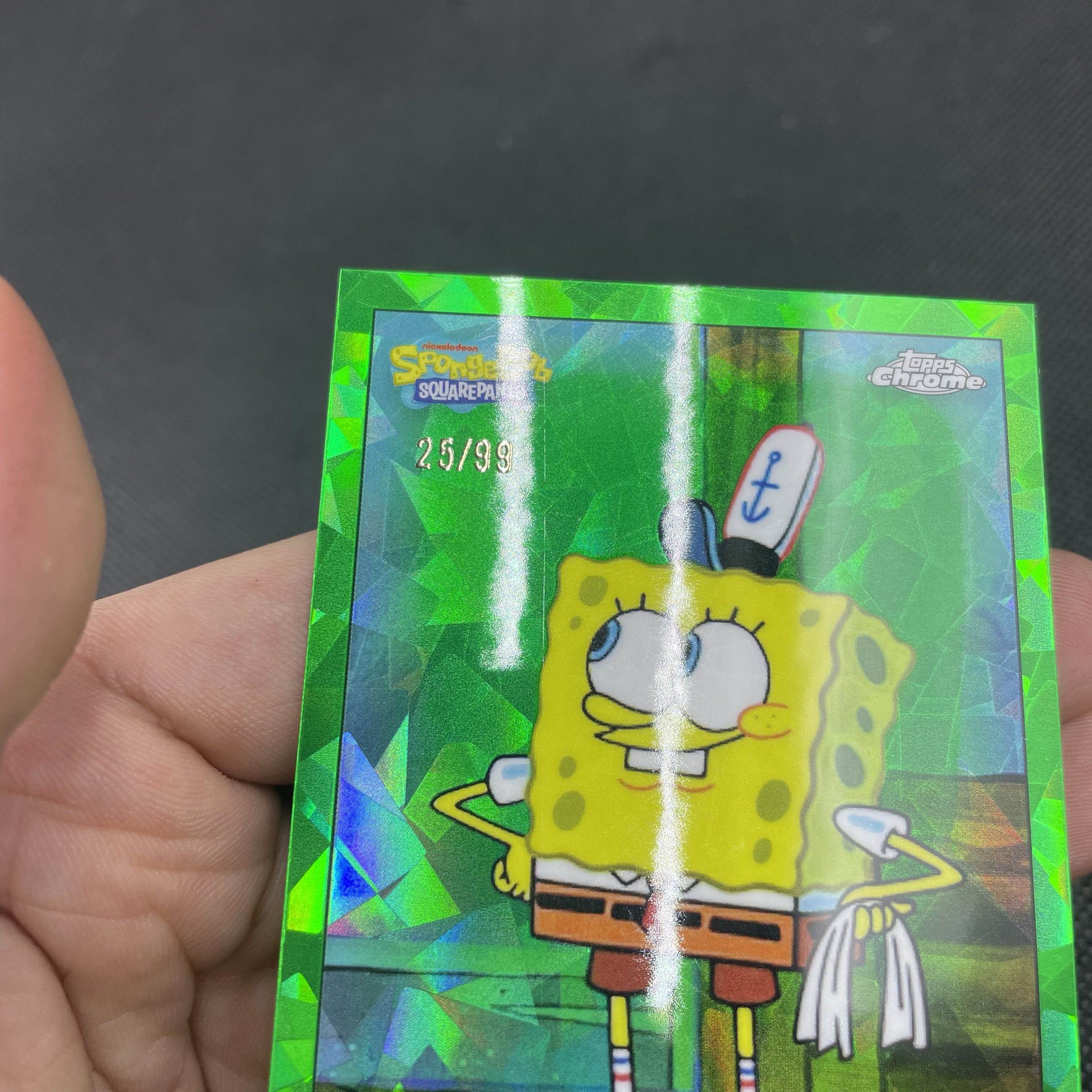 2025 Topps Chrome Spongebob Squarepants 【无界代卖】25周年 海绵宝宝 25/99编 绿折 绿碎冰折 可爱选图 人气角色 品如图 不累计 大鱼