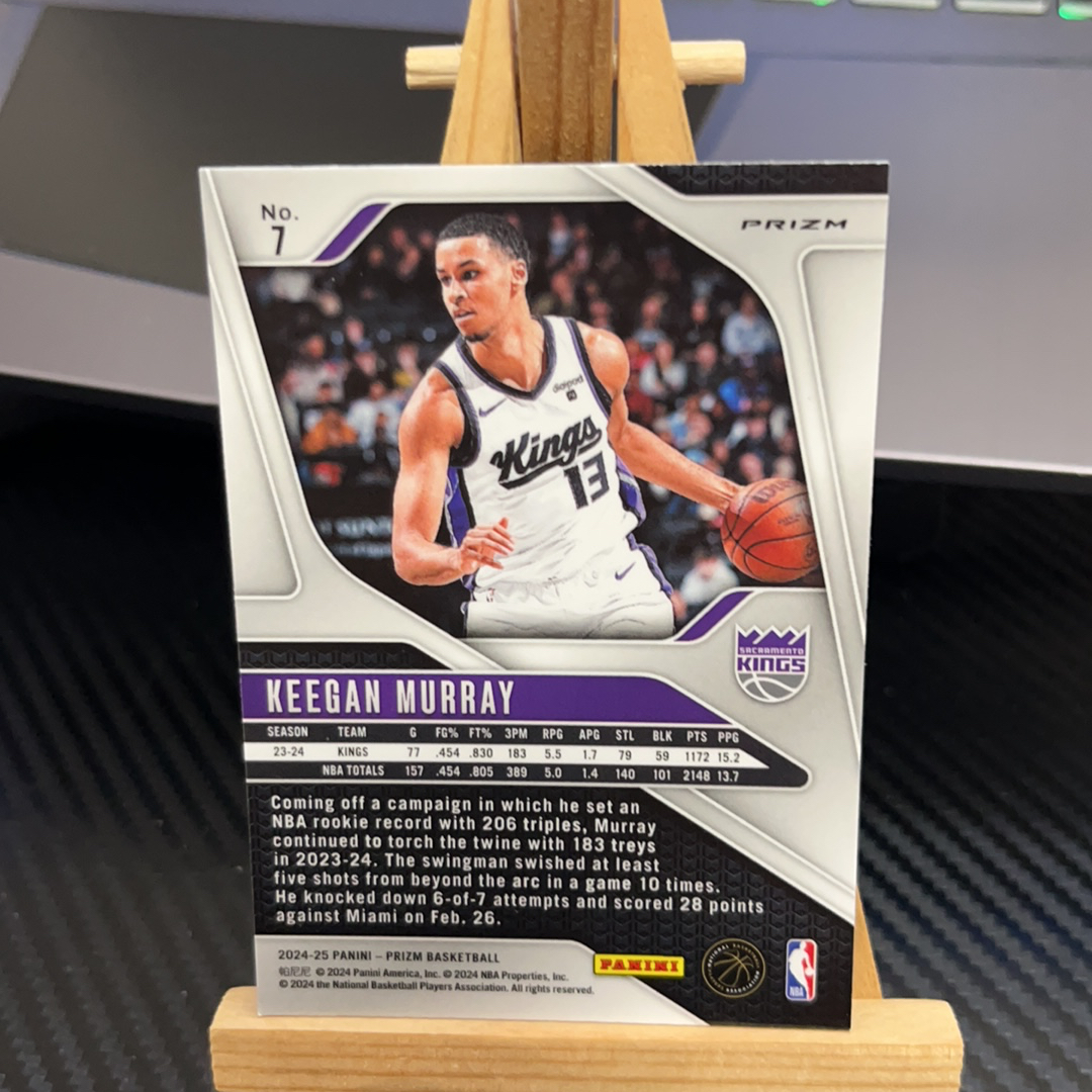 2024-25 Panini Prizm Keegan Murray 基根 穆雷 国王 银碎冰 银折 折射 prizm系列 pz 卡品如图 凑图必备 值得收藏! 免费代卖!