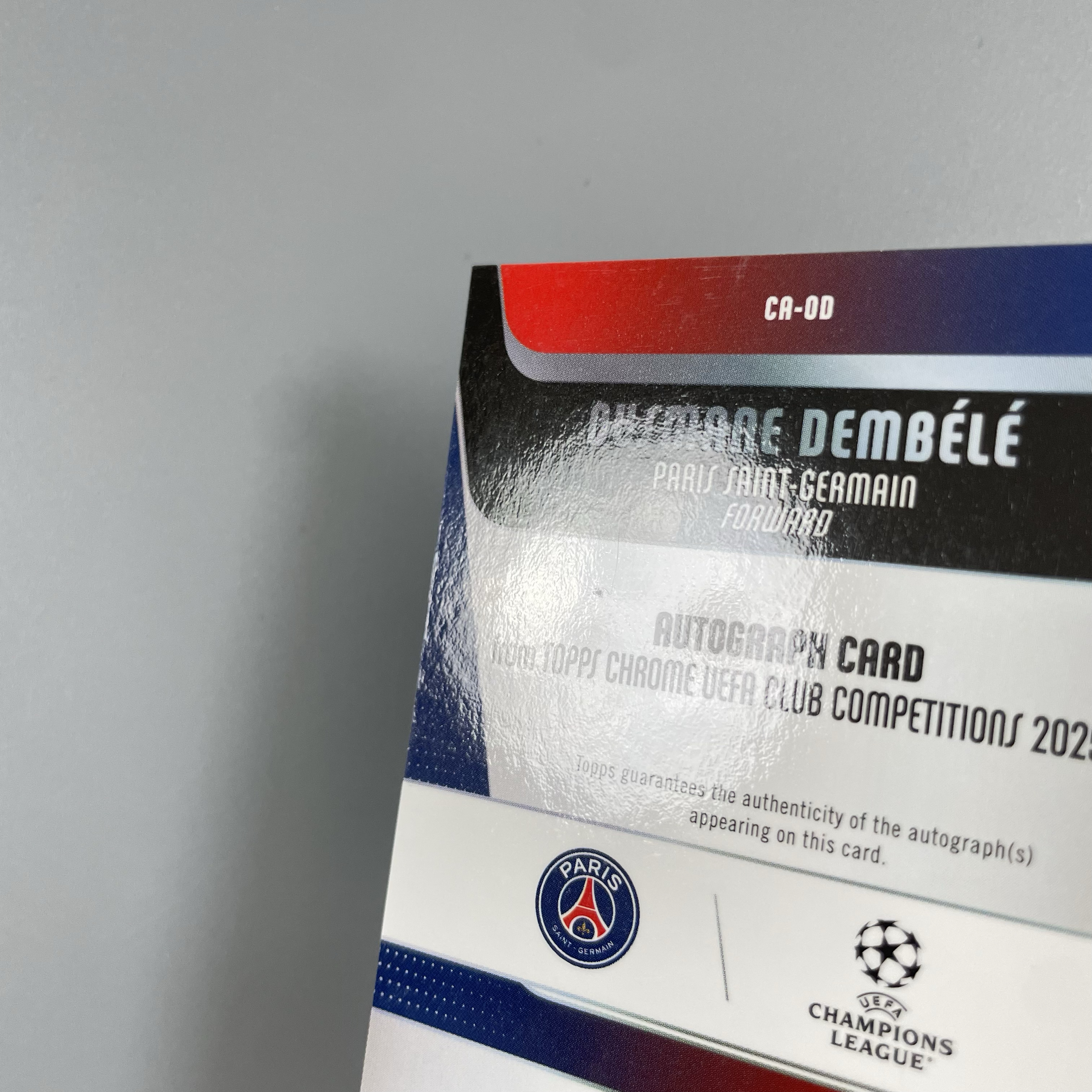 2026 Topps Chrome Ousmane Dembélé 【月火代卖】欧冠TC 巴黎圣日耳曼 大巴黎 法国 登贝莱 /199编 青折 青绿折 折射 签字 金球奖得主 实卡超美 十一