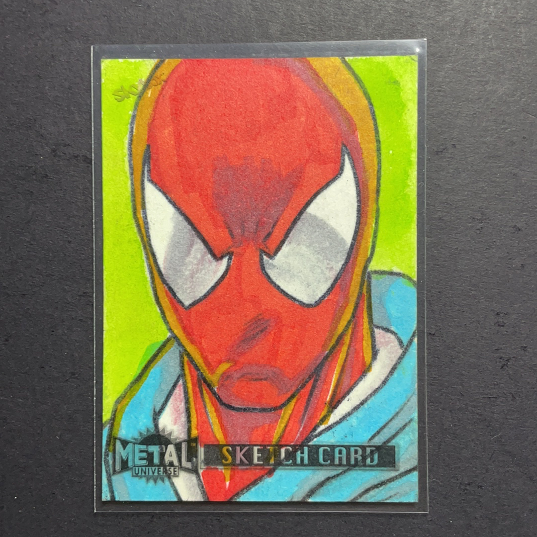 2024 SkyBox Marvel (MCU) 复仇者联盟 猩红蜘蛛侠 1/1官卡手绘 画师Jeffrey Benitez 2024 UD漫威漫画Metal Universe复联系列 粉条代拍