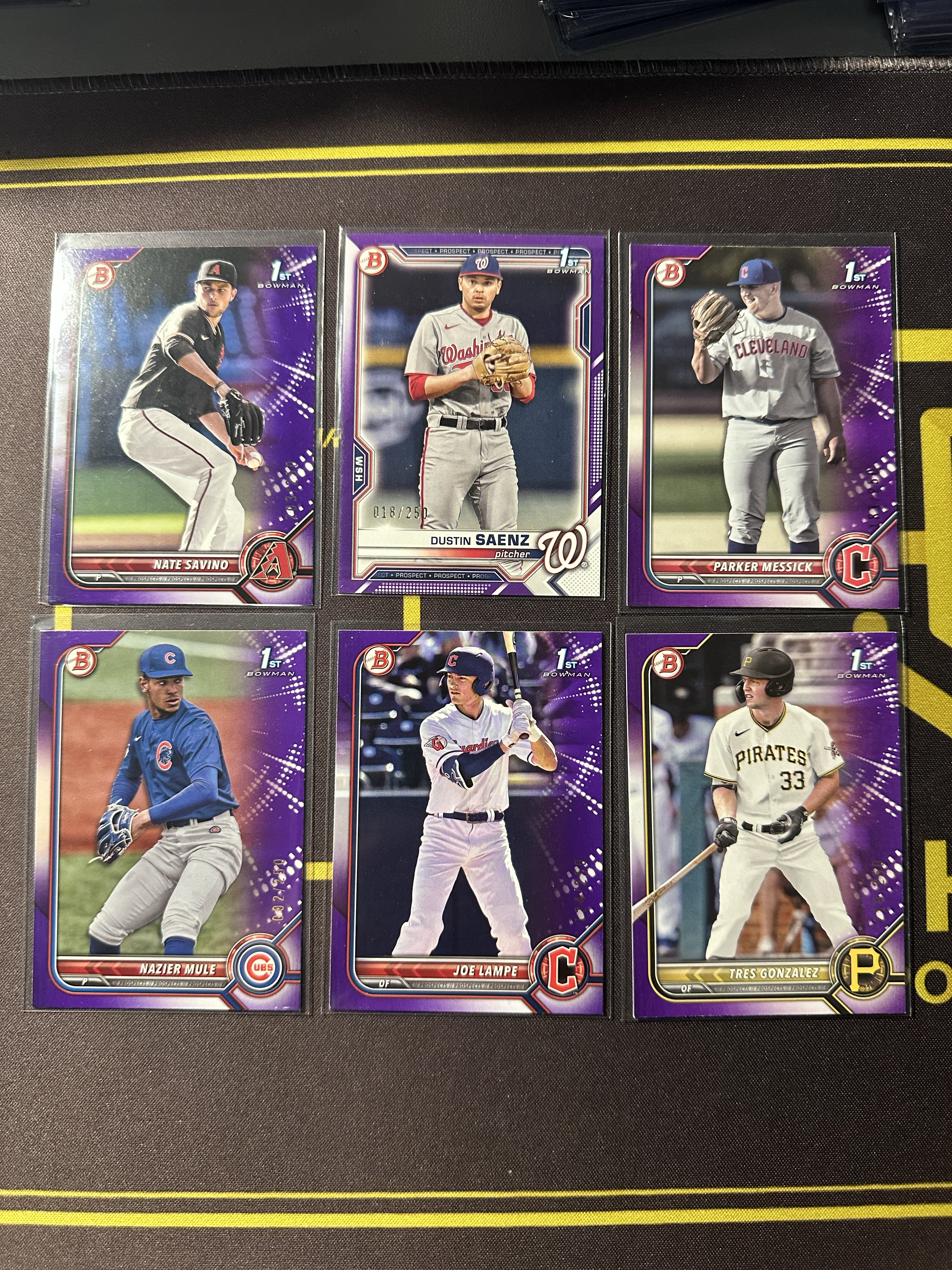 【主演出卡】topps bowman 系列 1st 纸卡 lot 带编 紫版 250编lot Nate Savino,Dustin Sanez,Messick,Mule,Joe lampe Tres