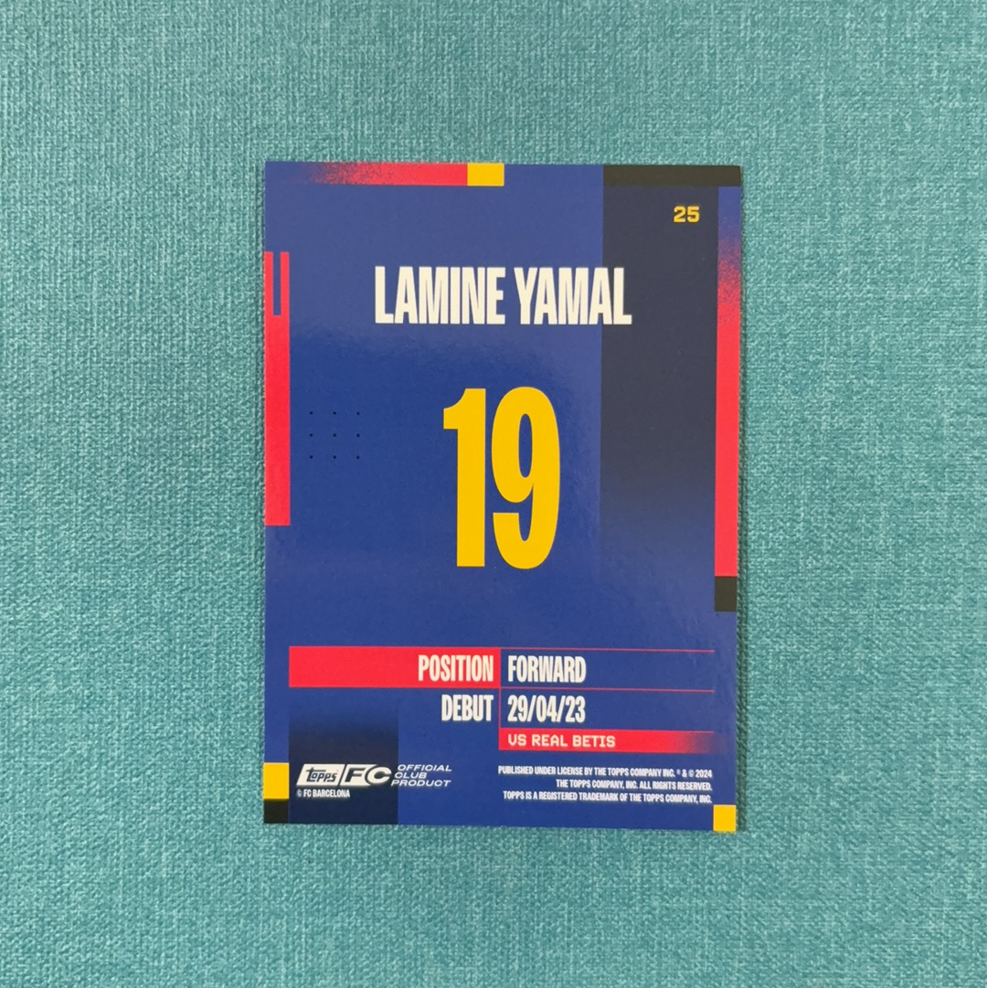 2024-25 Topps 巴塞罗那 巴萨 队盒 Lamine Yamal 亚马尔 157/250编 折射 卡品如图 EPY