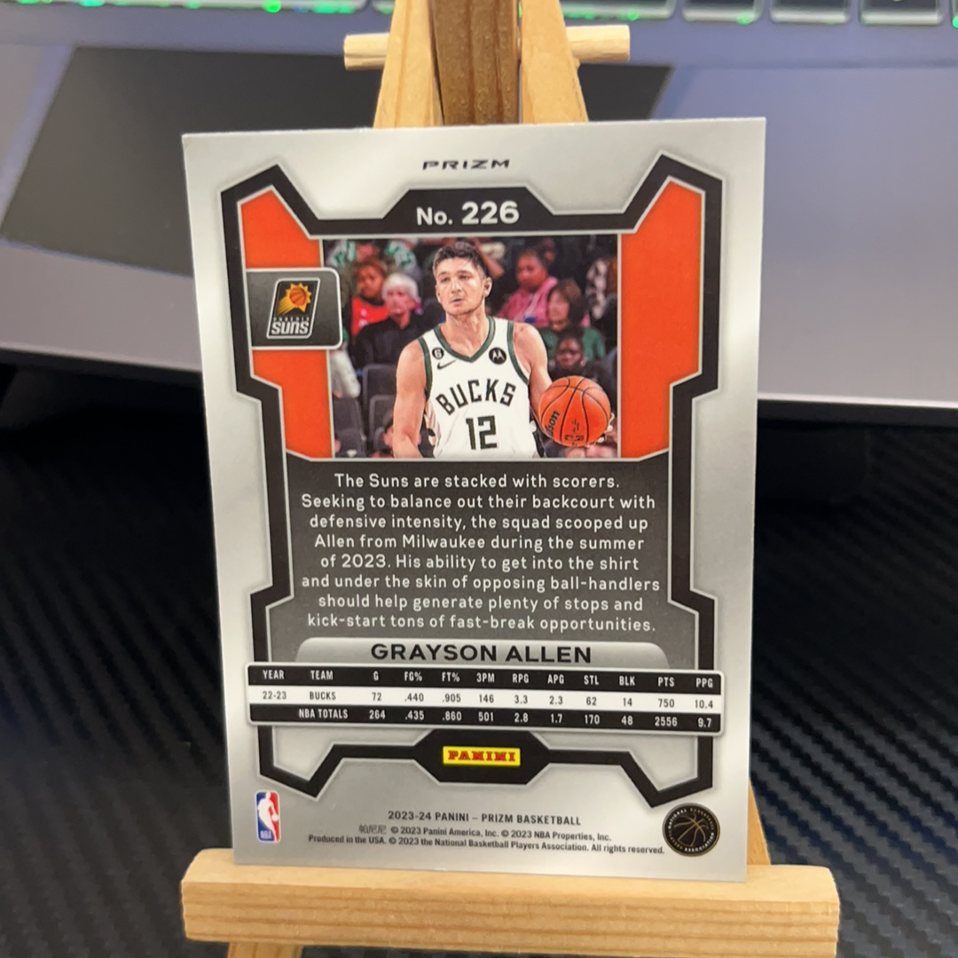 2023-24 Panini Prizm Grayson Allen 艾伦 太阳 银折 折射 prizm系列 pz 卡品如图 凑图必备 值得收藏!免费代卖!