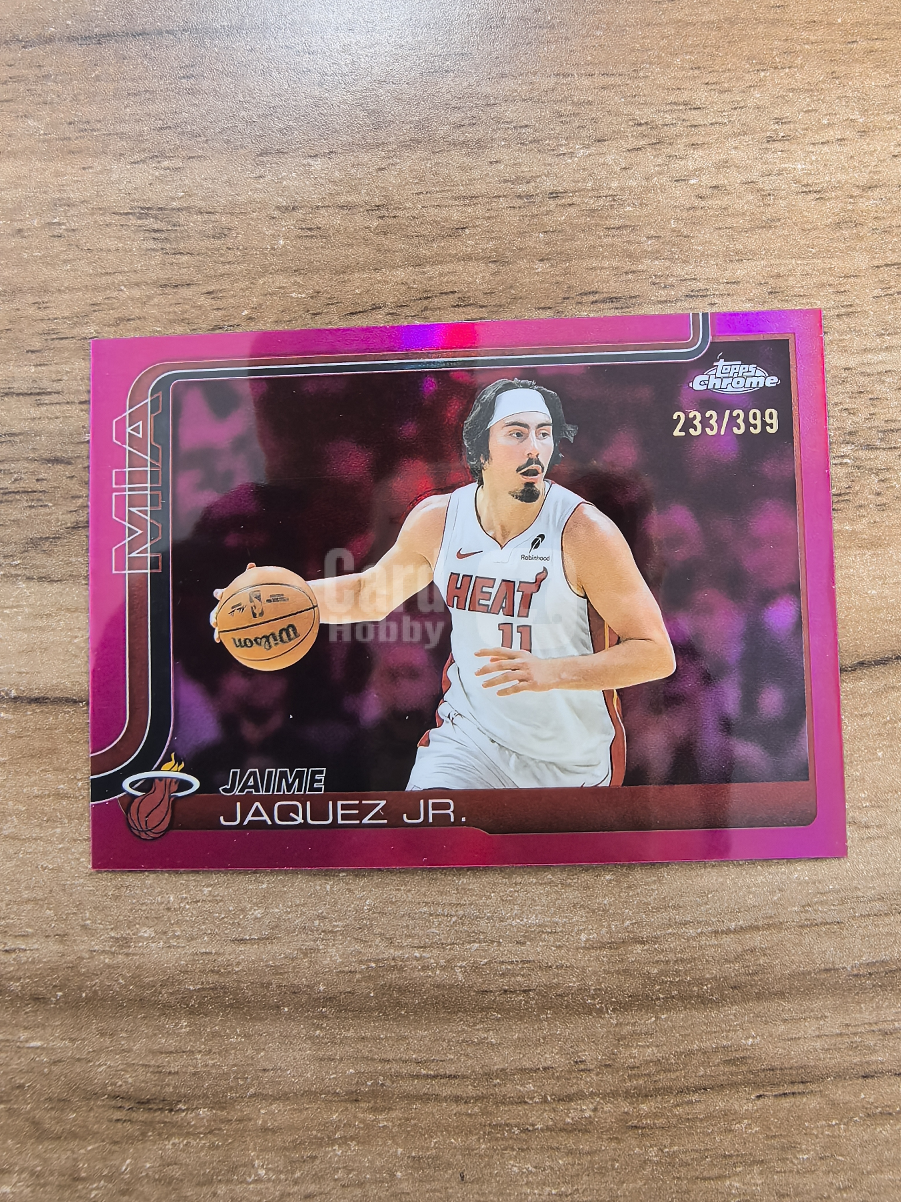 2025 Topps Chrome Jaime Jaquez Jr. 热火 小海梅哈克斯 233/399编 粉折 折射 微瑕 实卡精美 卡品如图 收藏必入 七哥