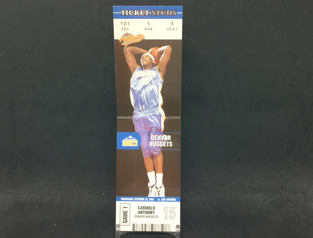 【DC拍卖】4.28 2003-04 Fleer Authentix 丹佛掘金 卡梅隆・安东尼 新秀 Ticket Studs 票根特卡