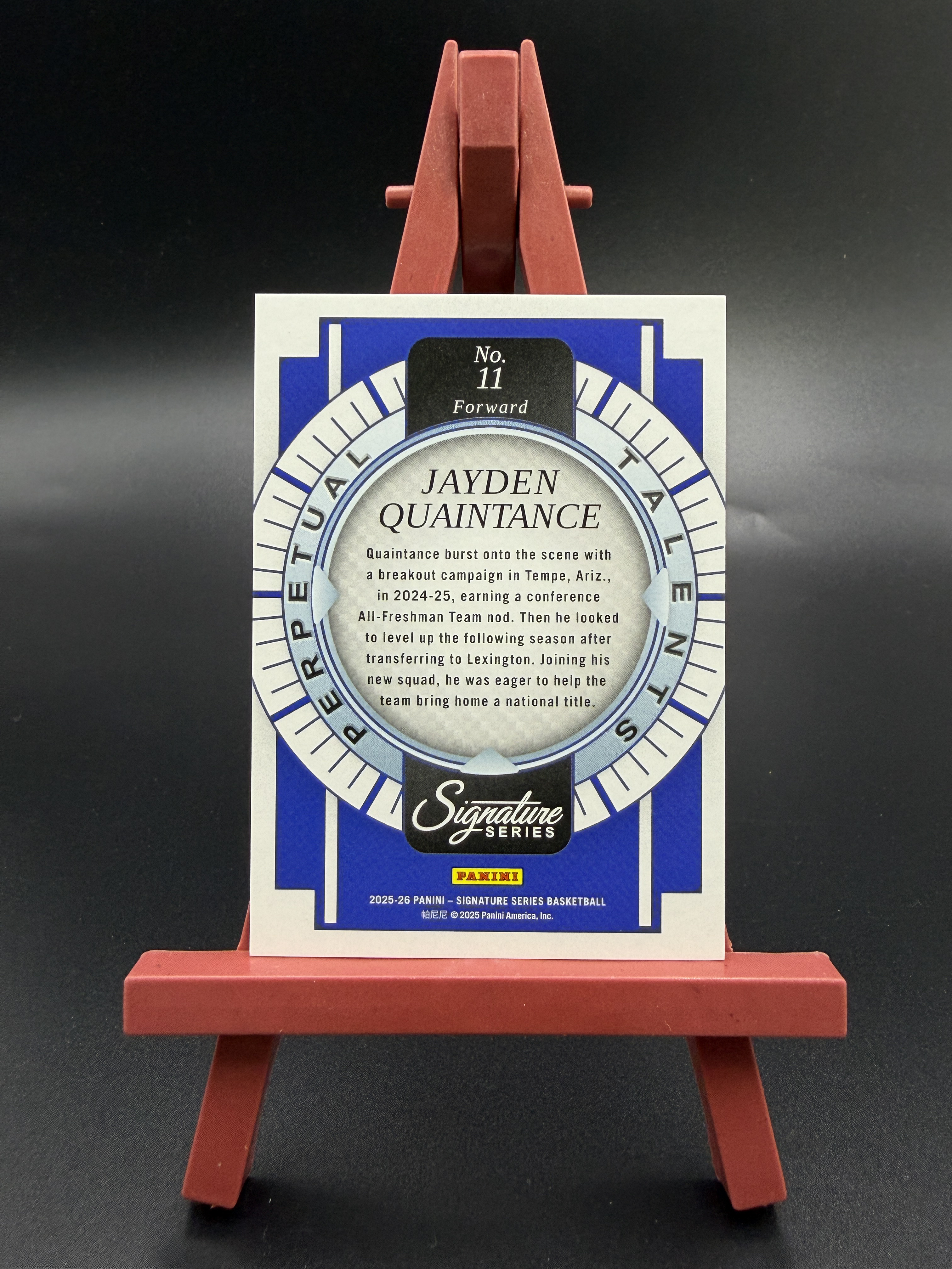 【西子拍卖】2025-26 Panini Signature Series Jayden Quaintance 大学 乔丹 昆坦斯 04/10编 金折 折射 特卡 马刺 卡品如图 XZ86