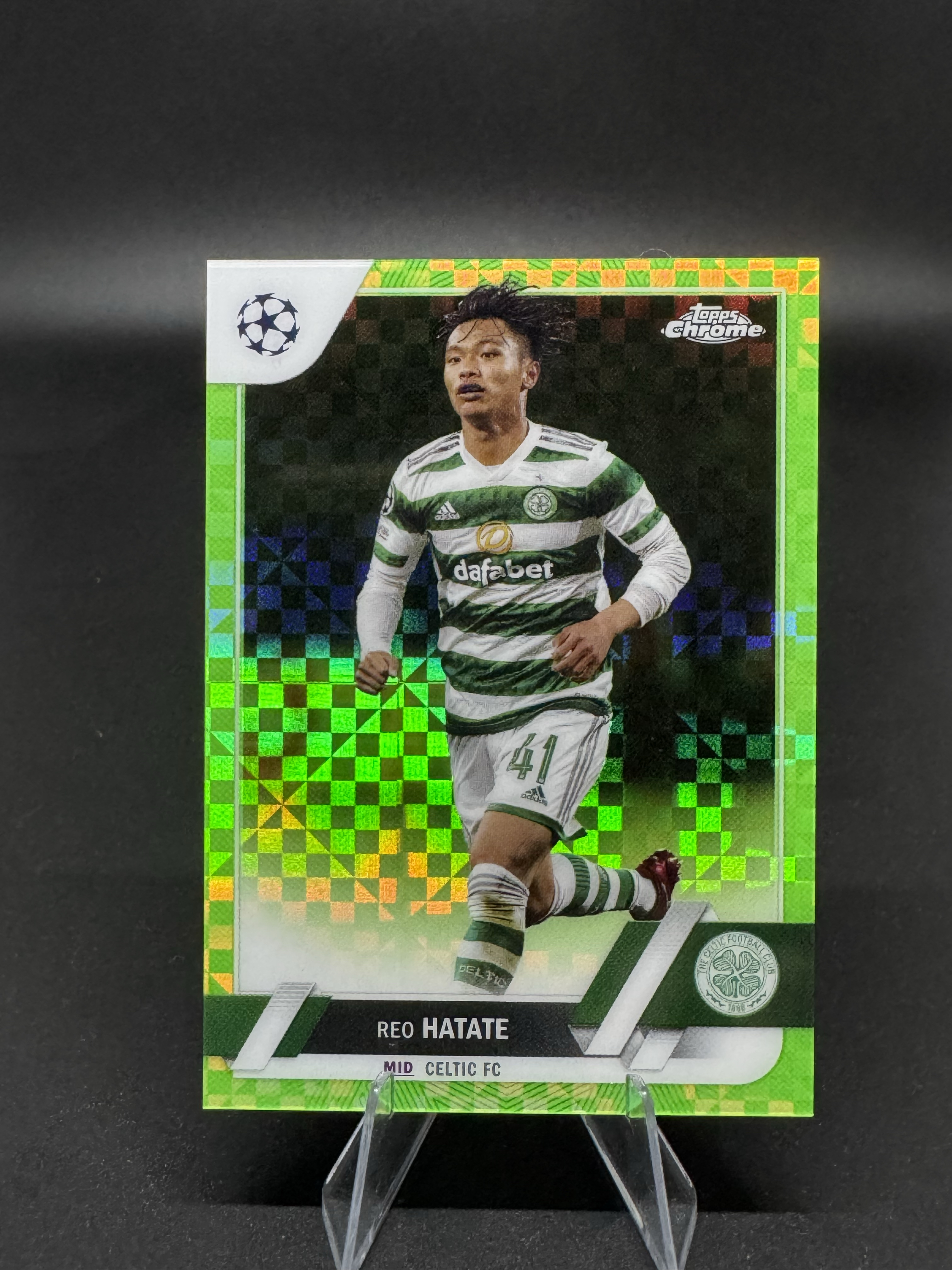 2023 Topps Chrome Reo Hatate 【蓉城拍卖】旗手怜央 凯尔特人 123/399编 欧冠tc 绿棋盘折 收藏必备 赛文