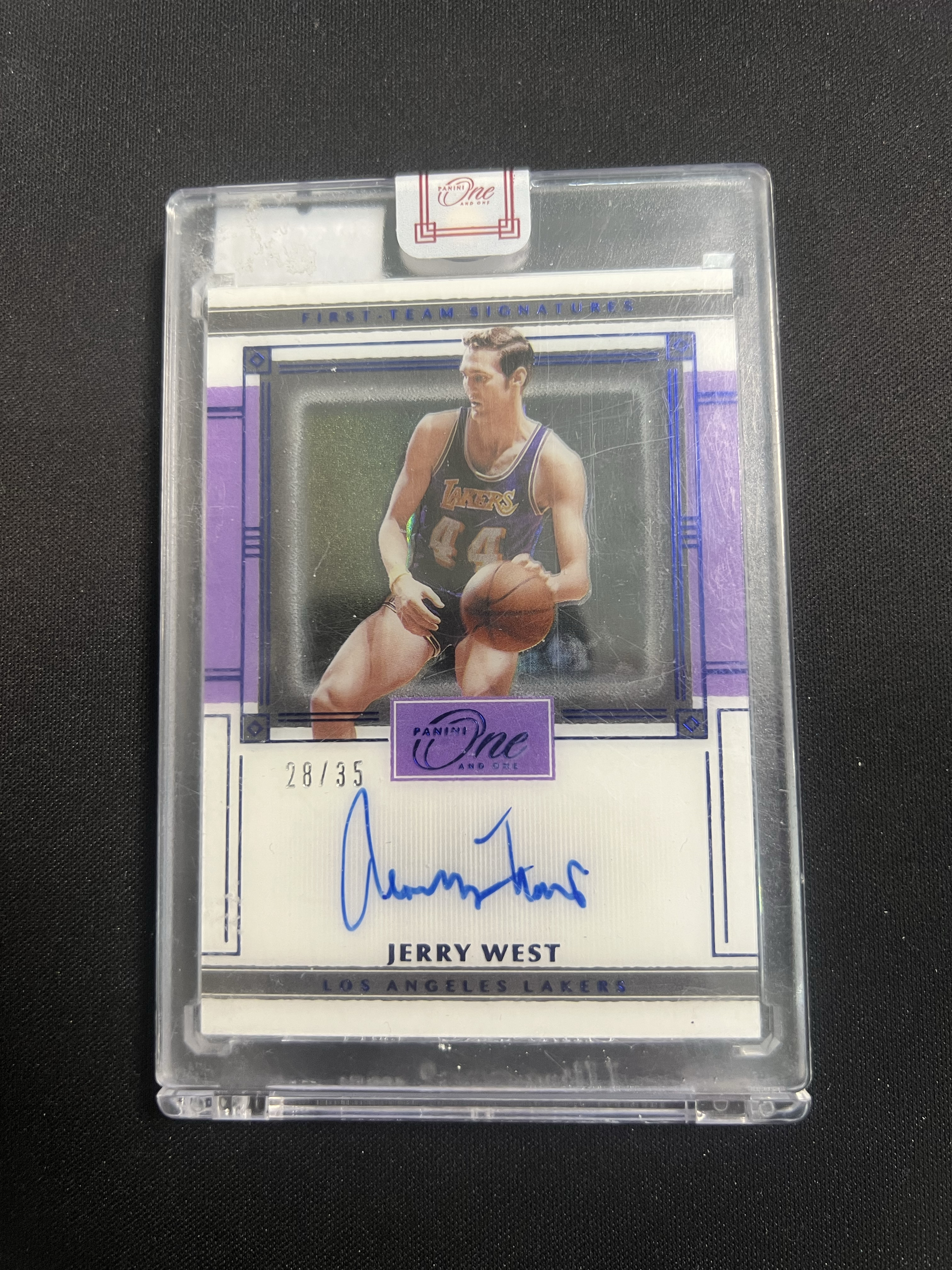 【卡卡星拍卖】 20-21 One and One Jerry West 杰里韦斯特 logoman /35编 卡签签字 沙盒 原封砖 湖人 历史巨星 收藏凑套必备 原封砖略脏 卡品如图 昌