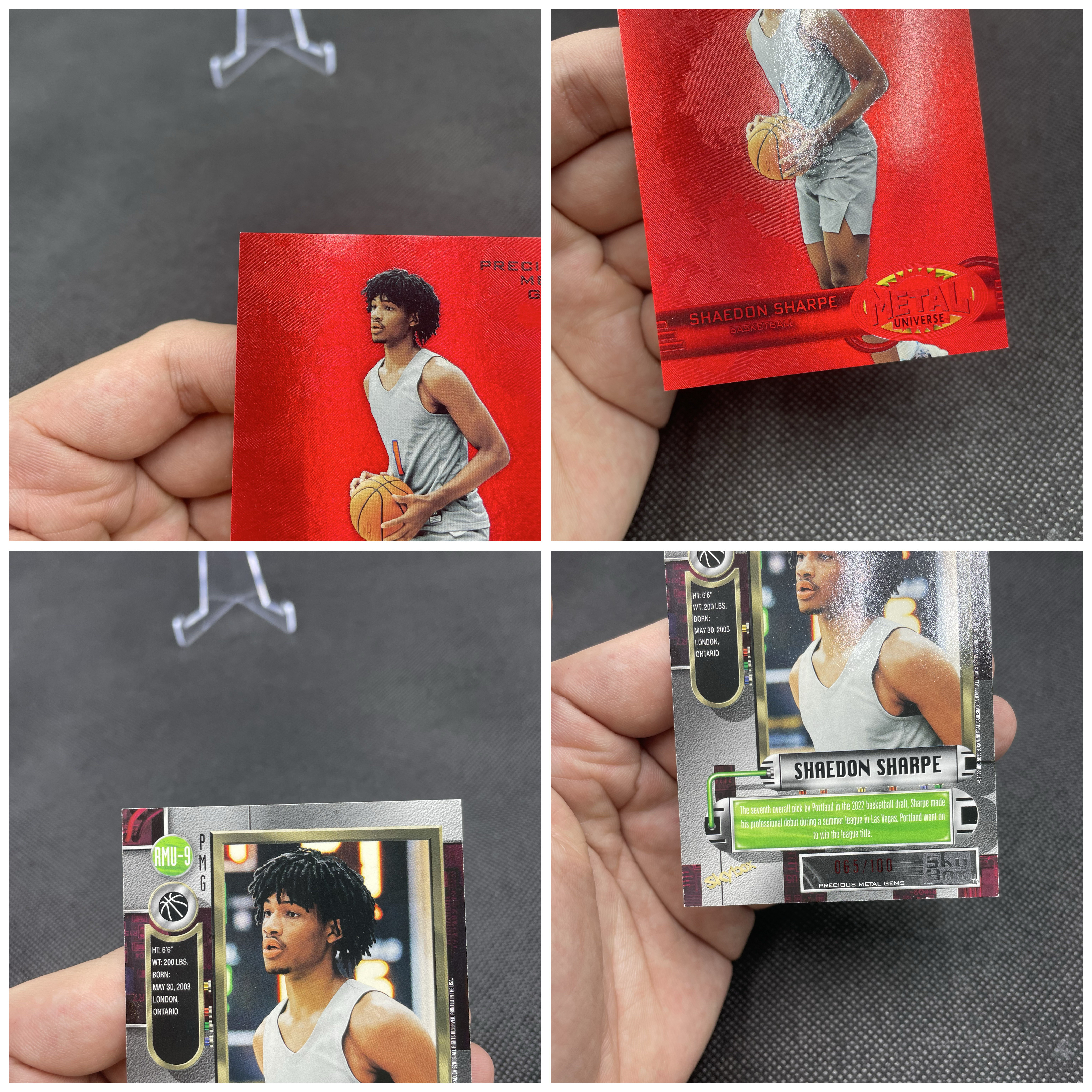 2022 SkyBox Metal Universe Shaedon Sharpe RC 金属宇宙 开拓者 新秀 谢登 夏普 065/100编 红宝石 红宝 PMG 顶级复刻老特 第一张 品如图 wy