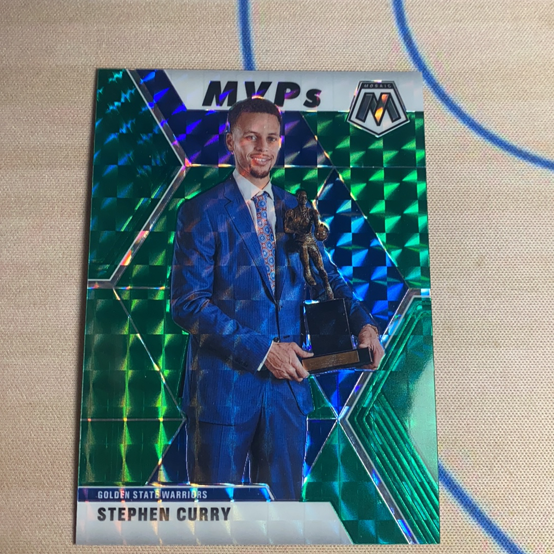 2019-20 Panini Mosaic curry 马赛克 勇士 史蒂芬 库里 绿折 马赛克折 折射 MVP 捧杯图 特卡 卡品如图 介意勿拍