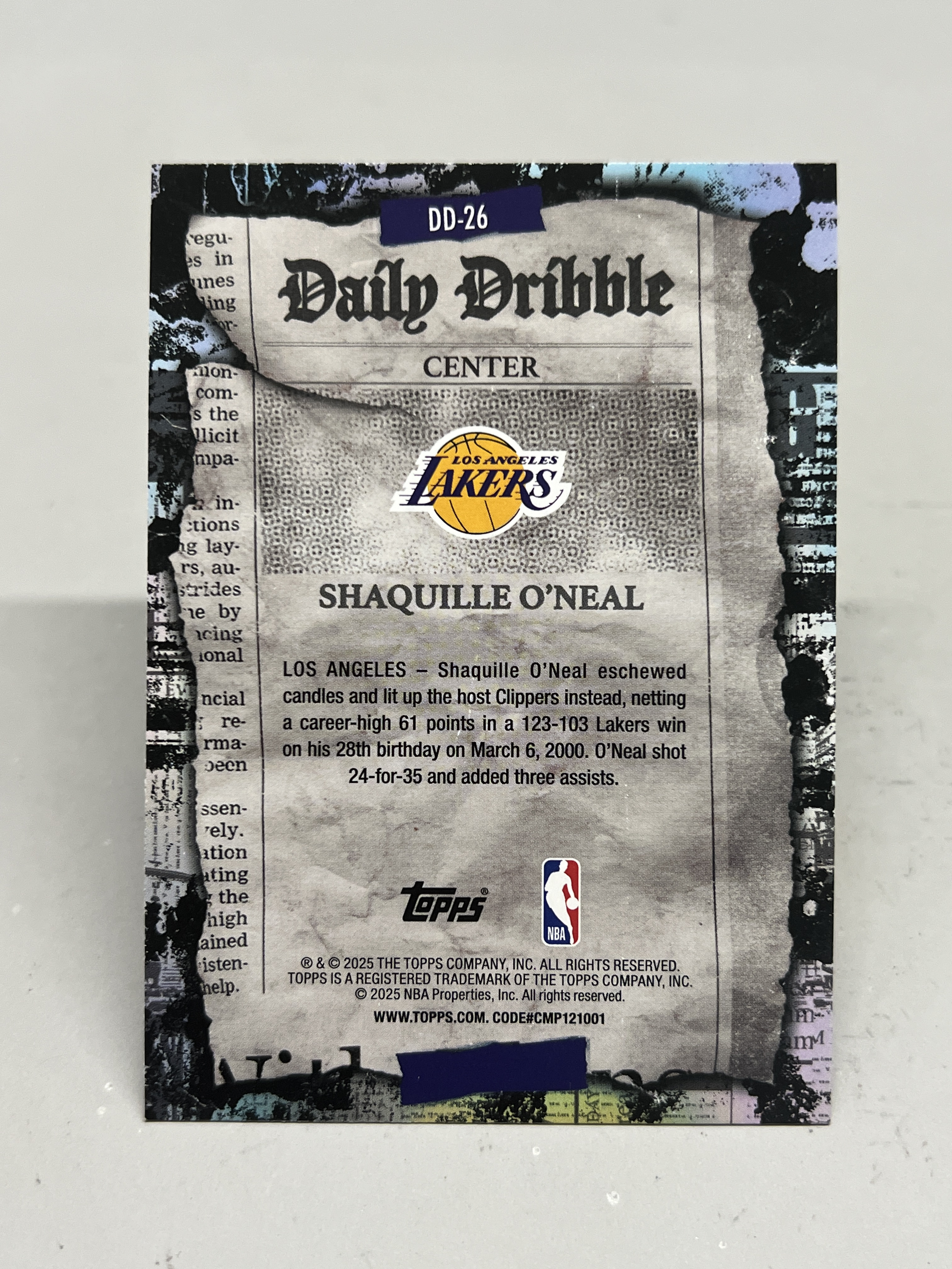 2025 Topps Flagship Shaquille O'Neal 【挂机拍卖】奥尼尔 湖人 大鲨鱼 日报特卡 折射 #26 卡品如图 收藏 凑套